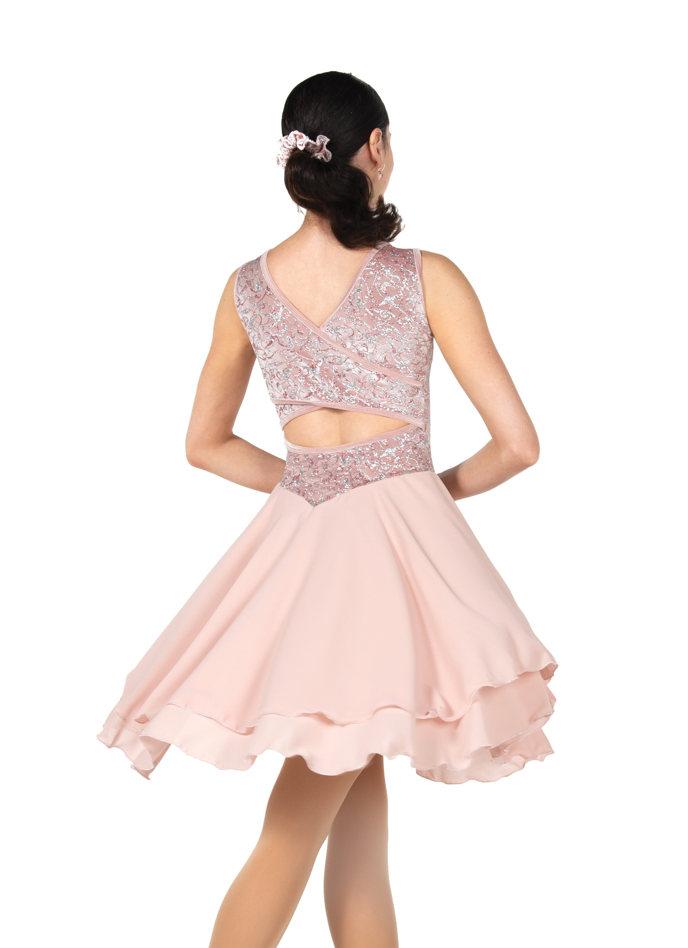 JR205 Blush Ballgown Dance Figure Skate Dress