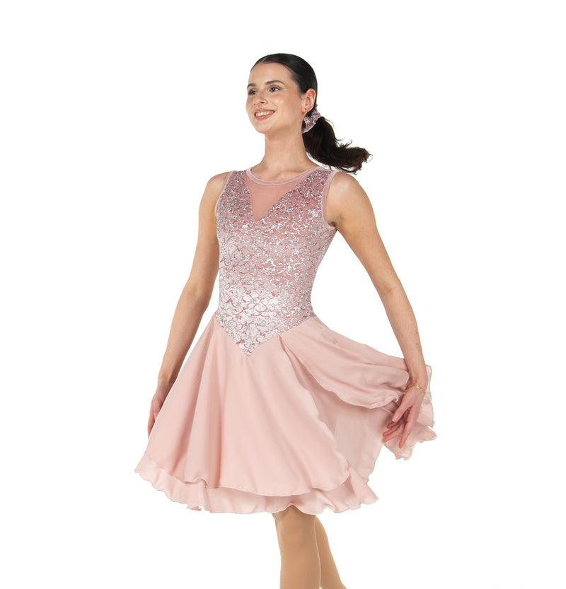 JR205 Blush robe de danse de patinage artistique robe de bal