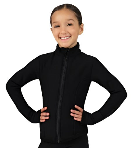 Black Mondor Crystal Jacket with zipper, front view