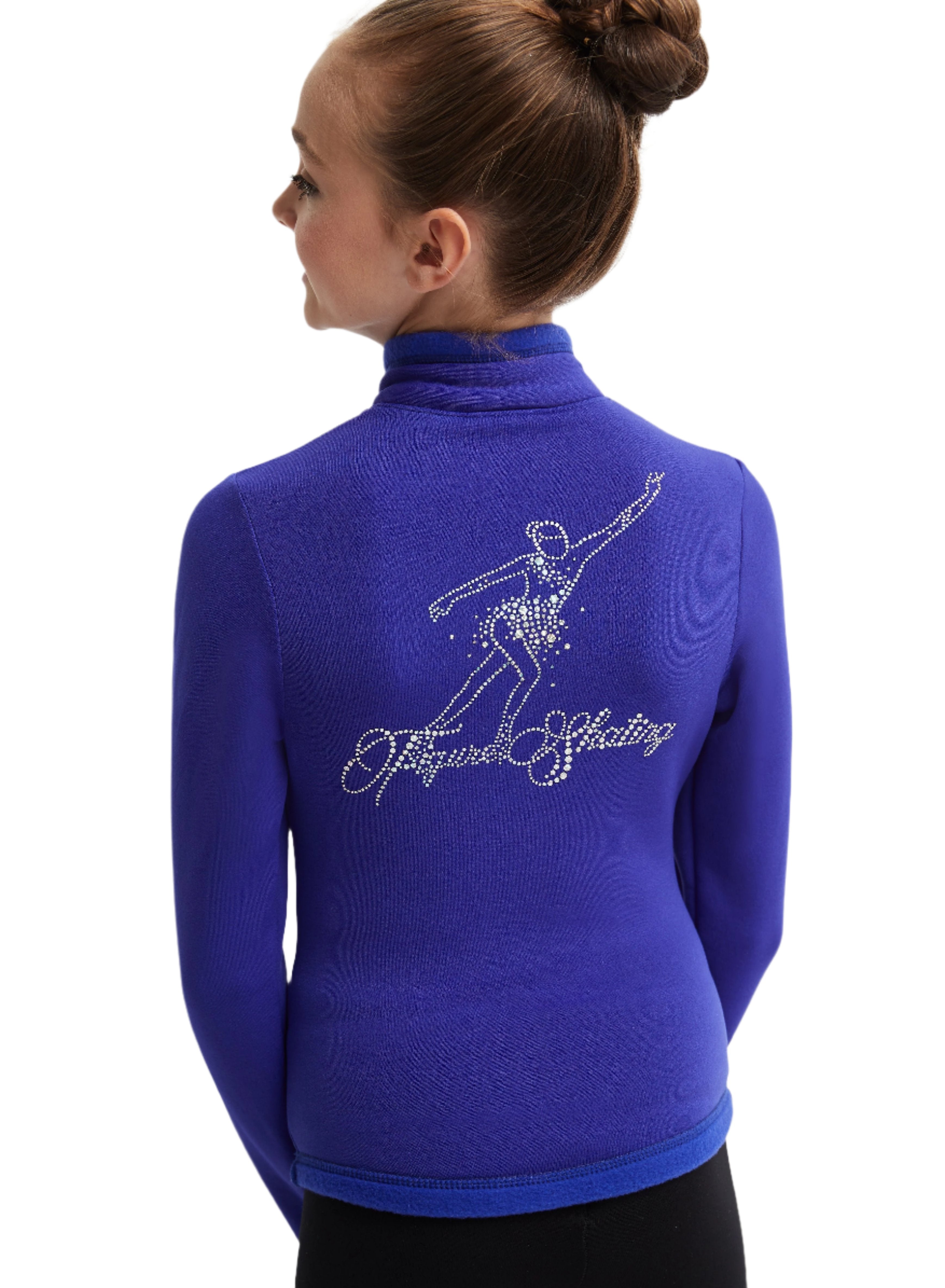 Back view of blue Mondor Crystal Jacket with sequin design