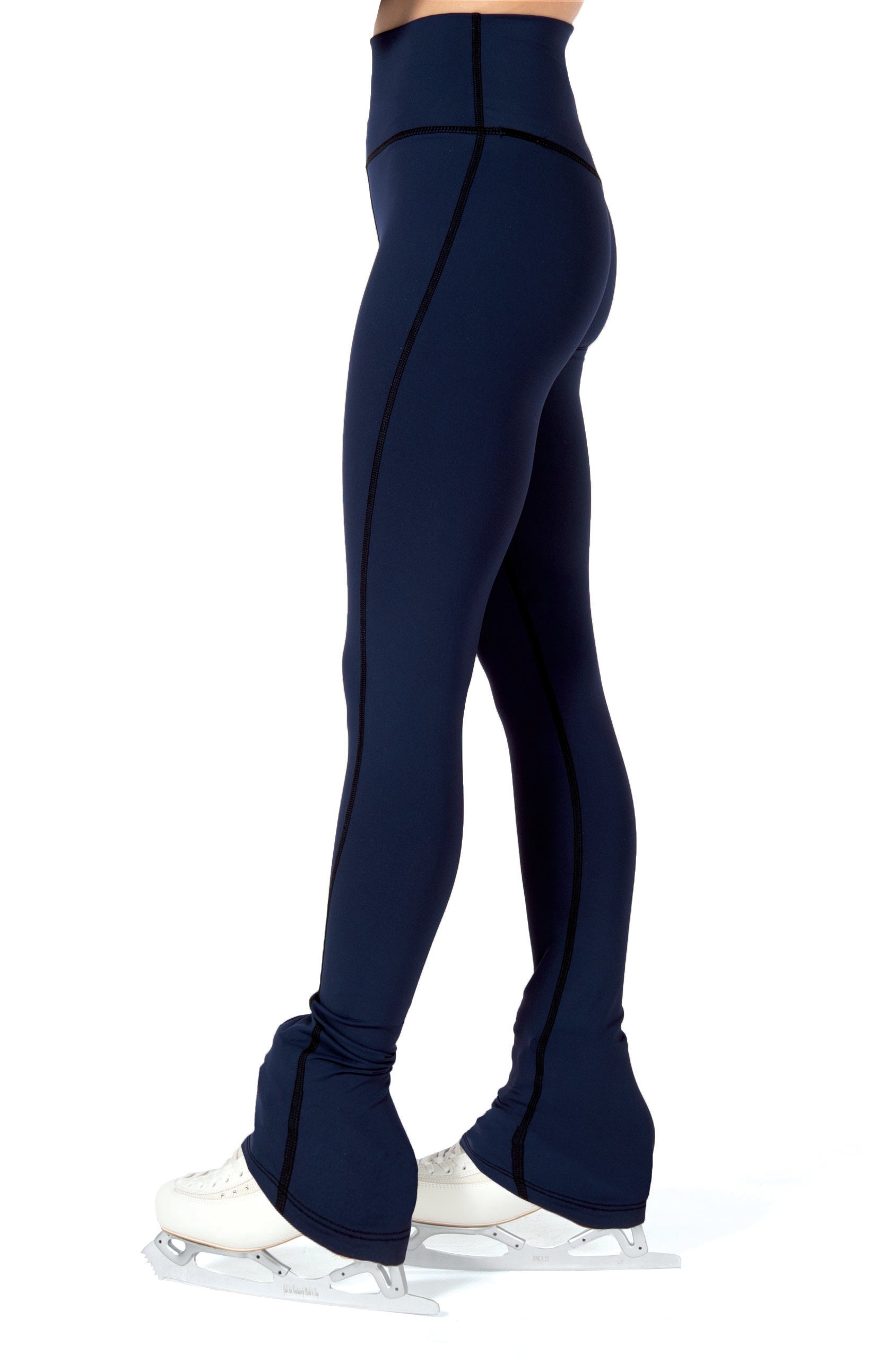 Navy blue high waist Supplex leggings for skating