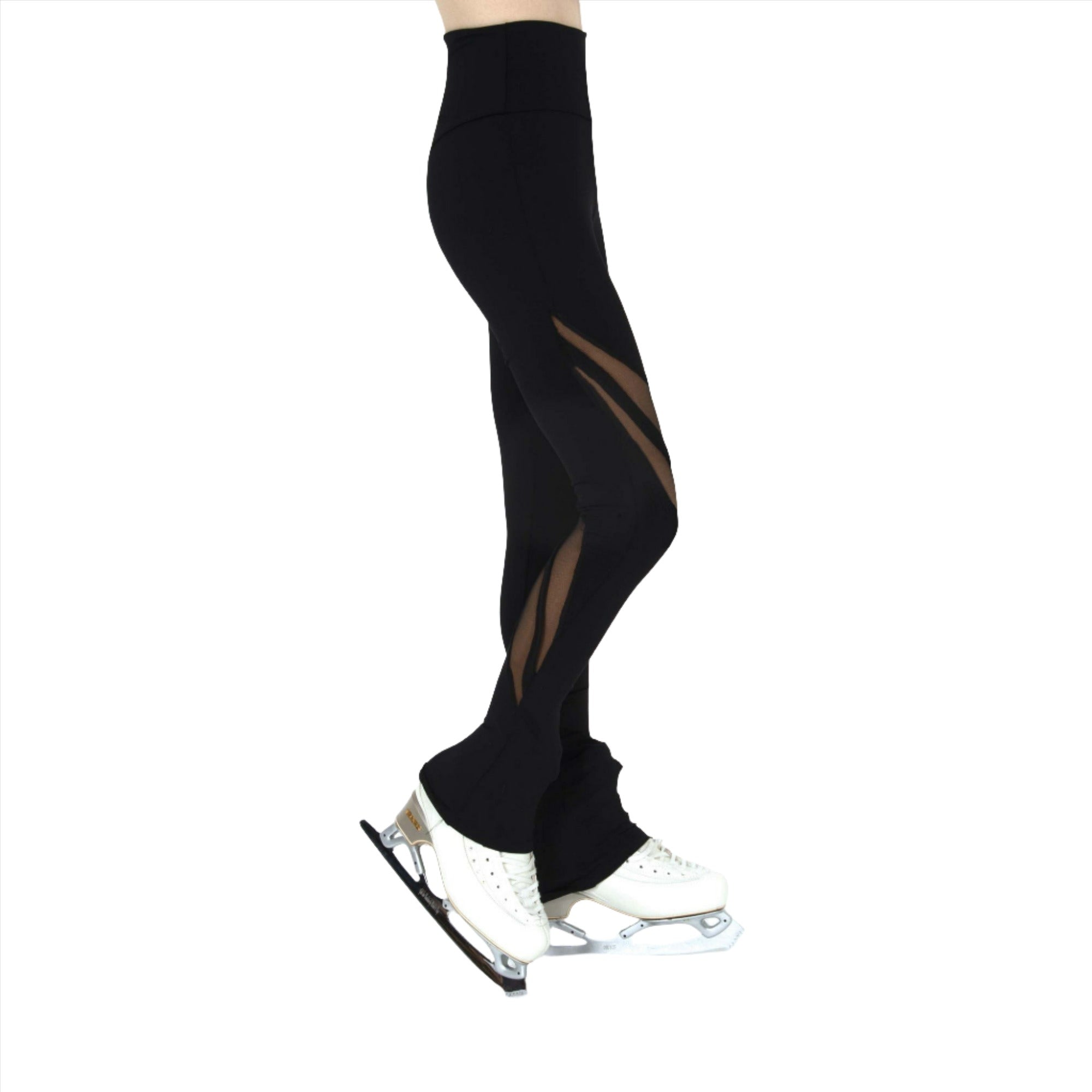 JR390 black leggings with mesh ribbon detail