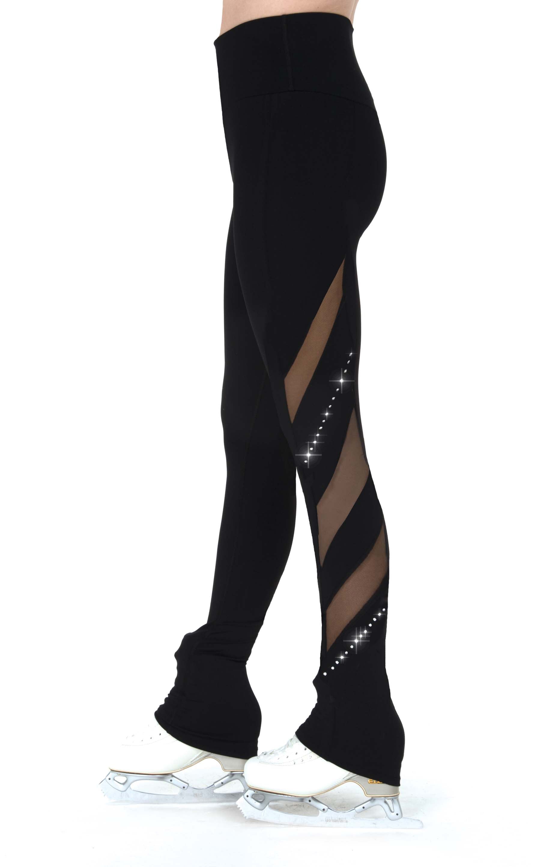 JR393 Crystal Mesh Leggings with mesh cutouts