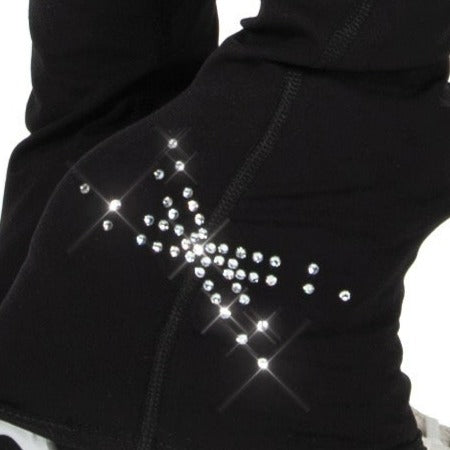 Close-up of crystal cross hatch on JR396 Ankle Cross Leggings