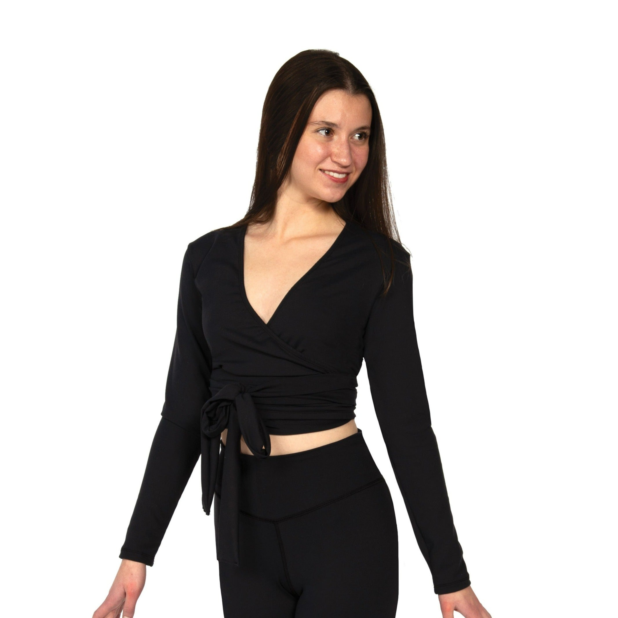 JR402 Black Wrap Top for women's skating