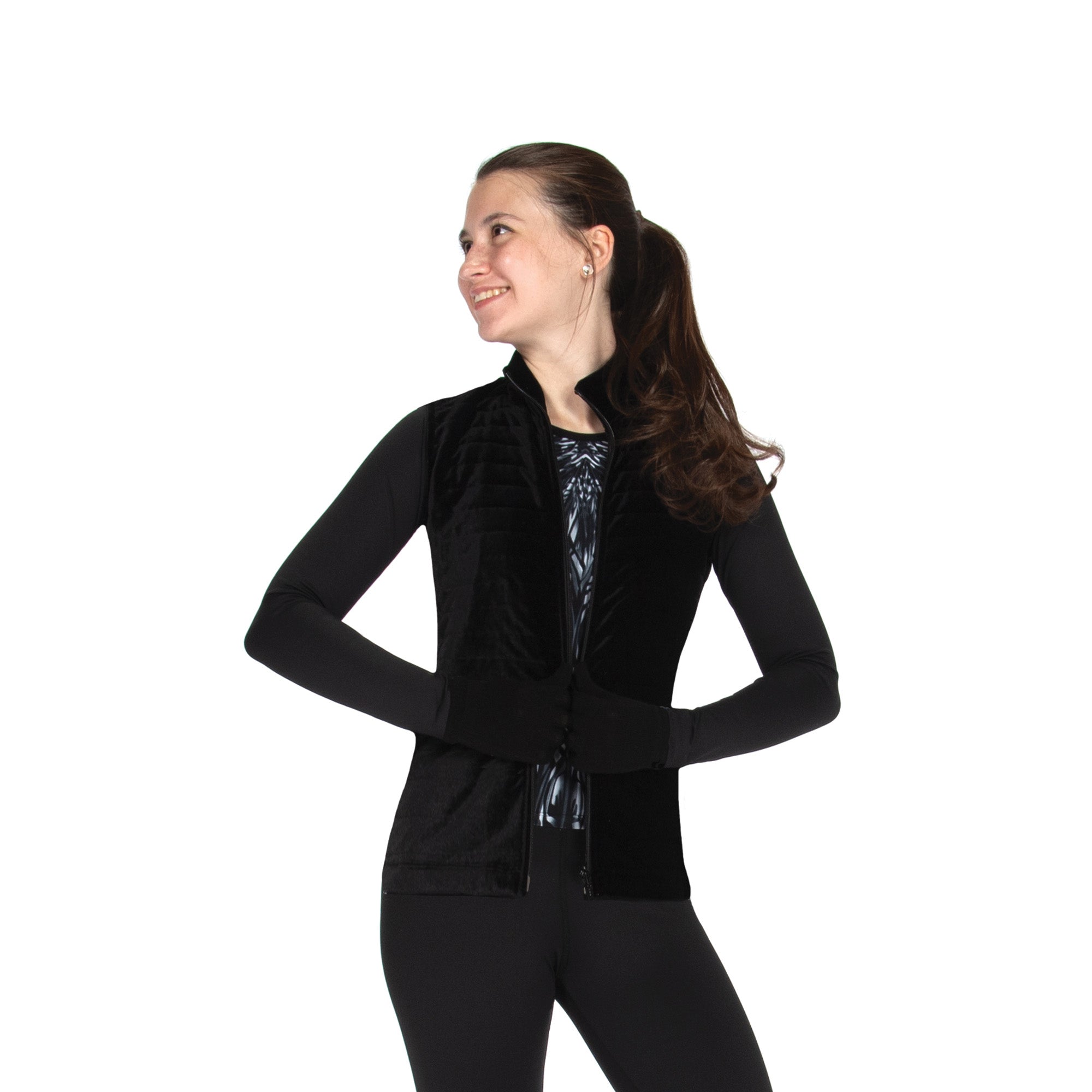 JR403 Basic Black Fleece Jacket for skating