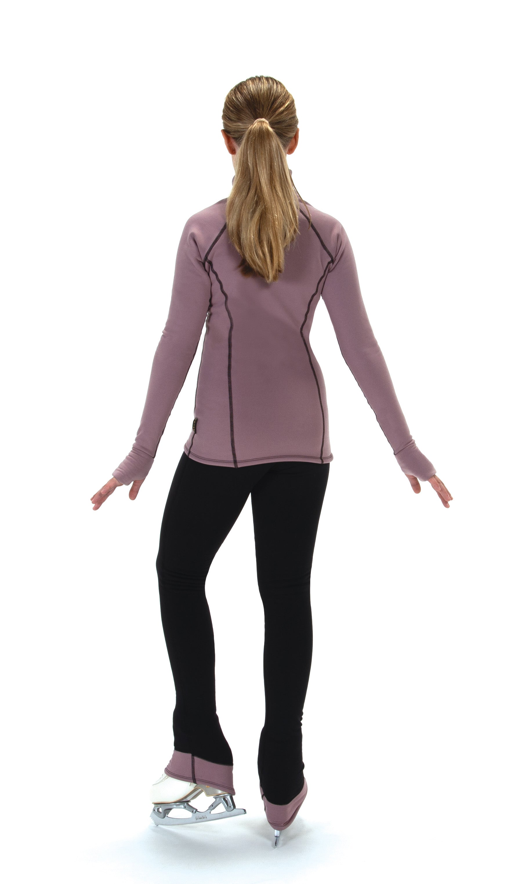 JR408-RM Fleece Glide Jacket in Rose Mauve, back view