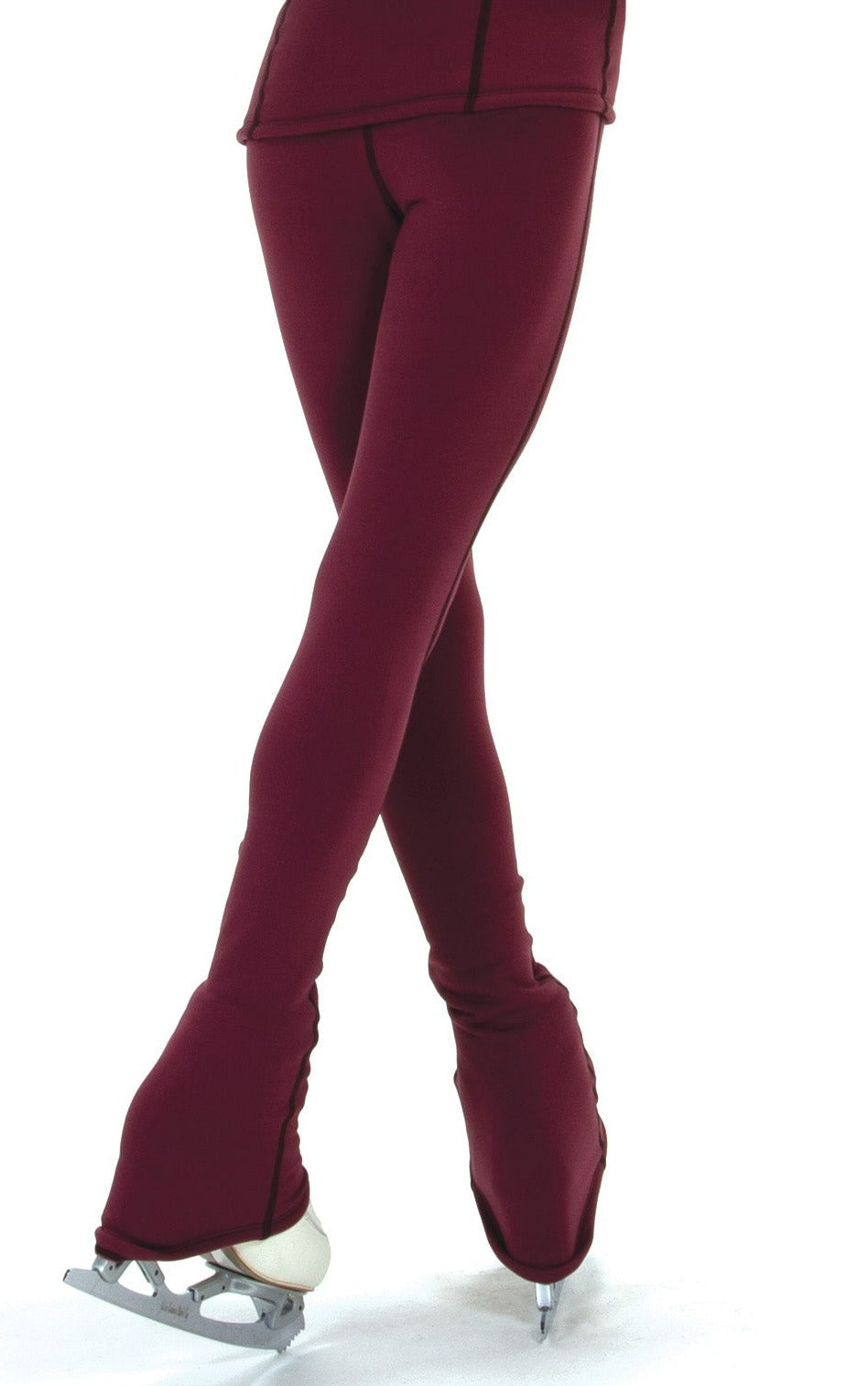 Wine fleece leggings for figure skating comfort