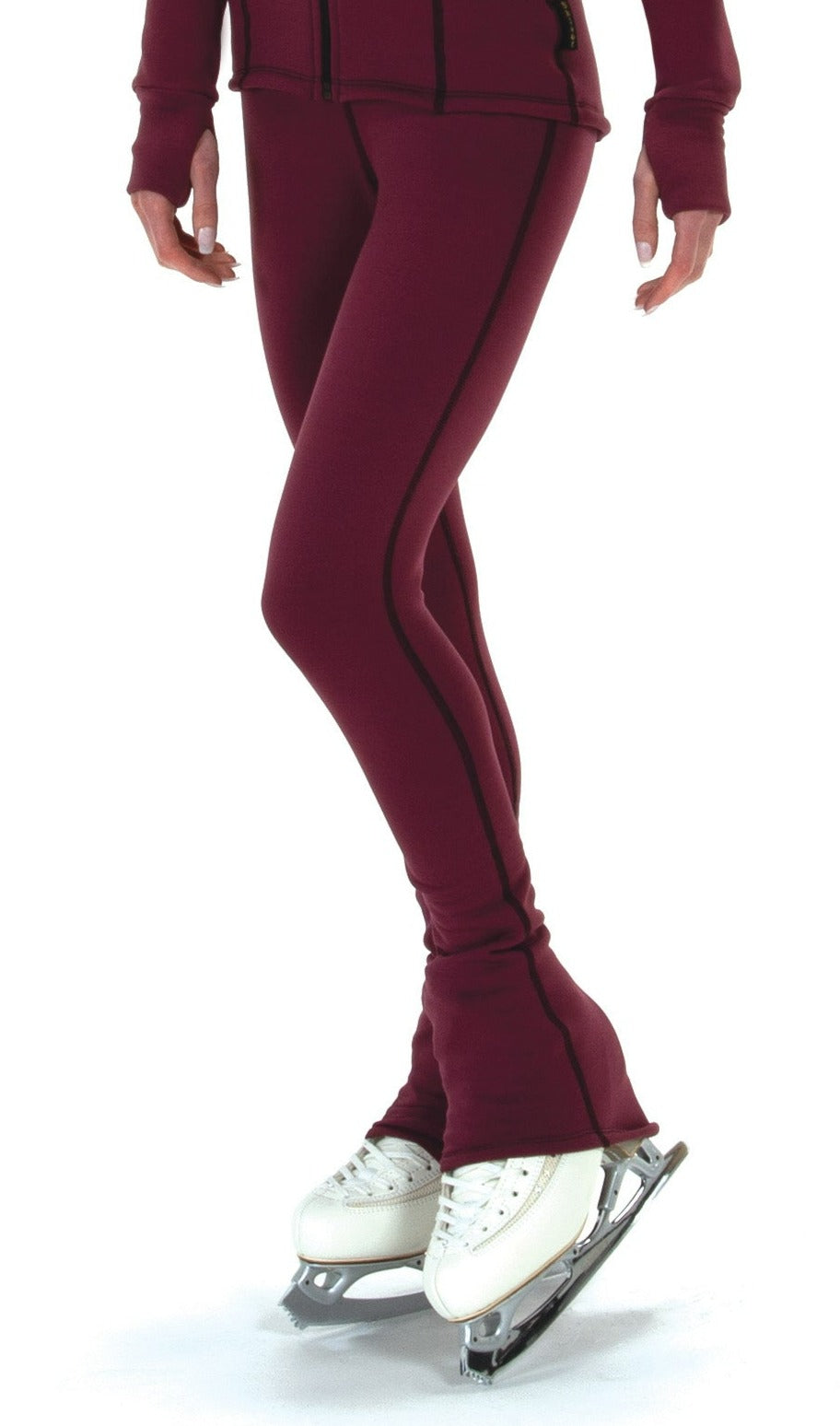 Cozy wine fleece leggings with high waist design