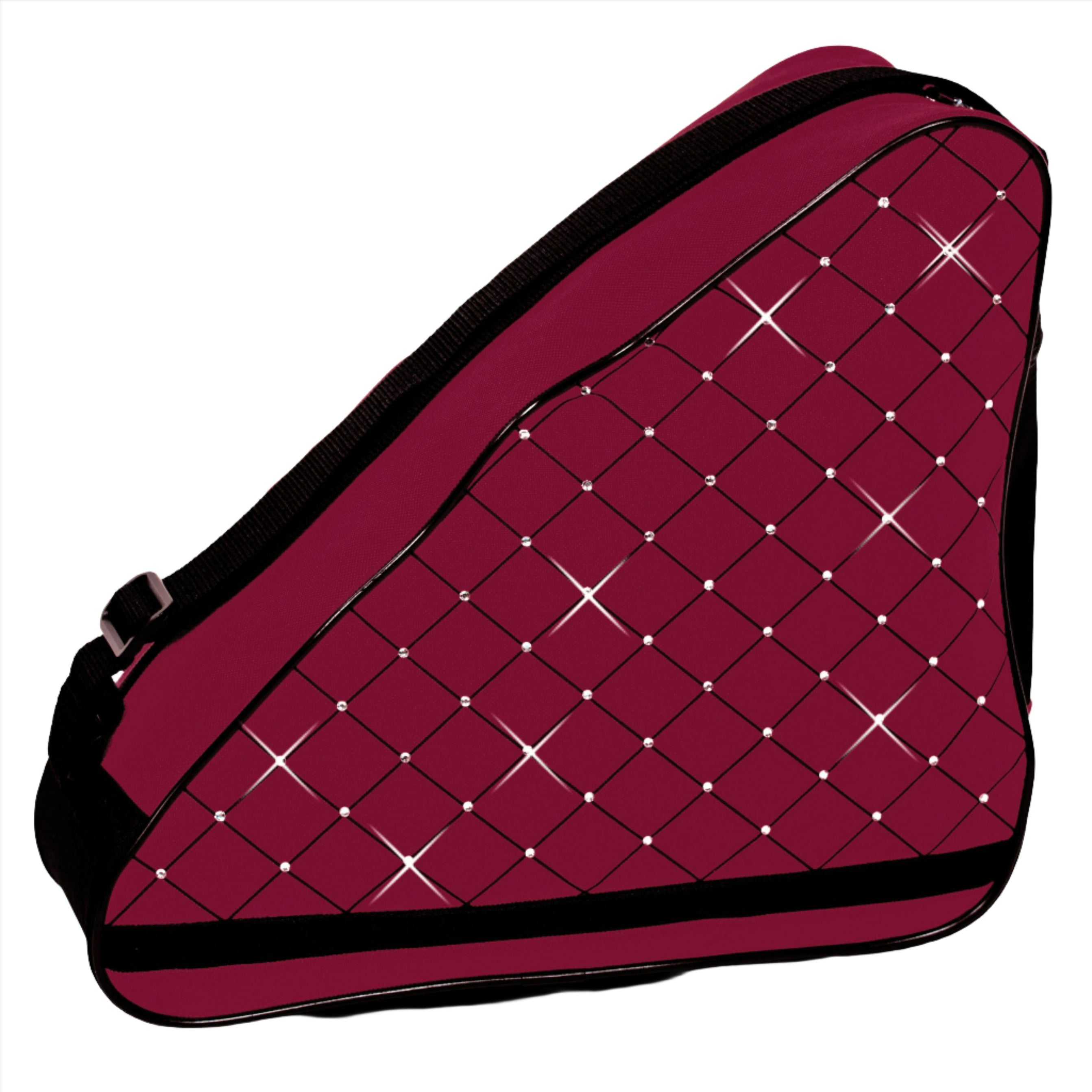 JR5018 Diamond Crystal Single Skate Bag in Wine color