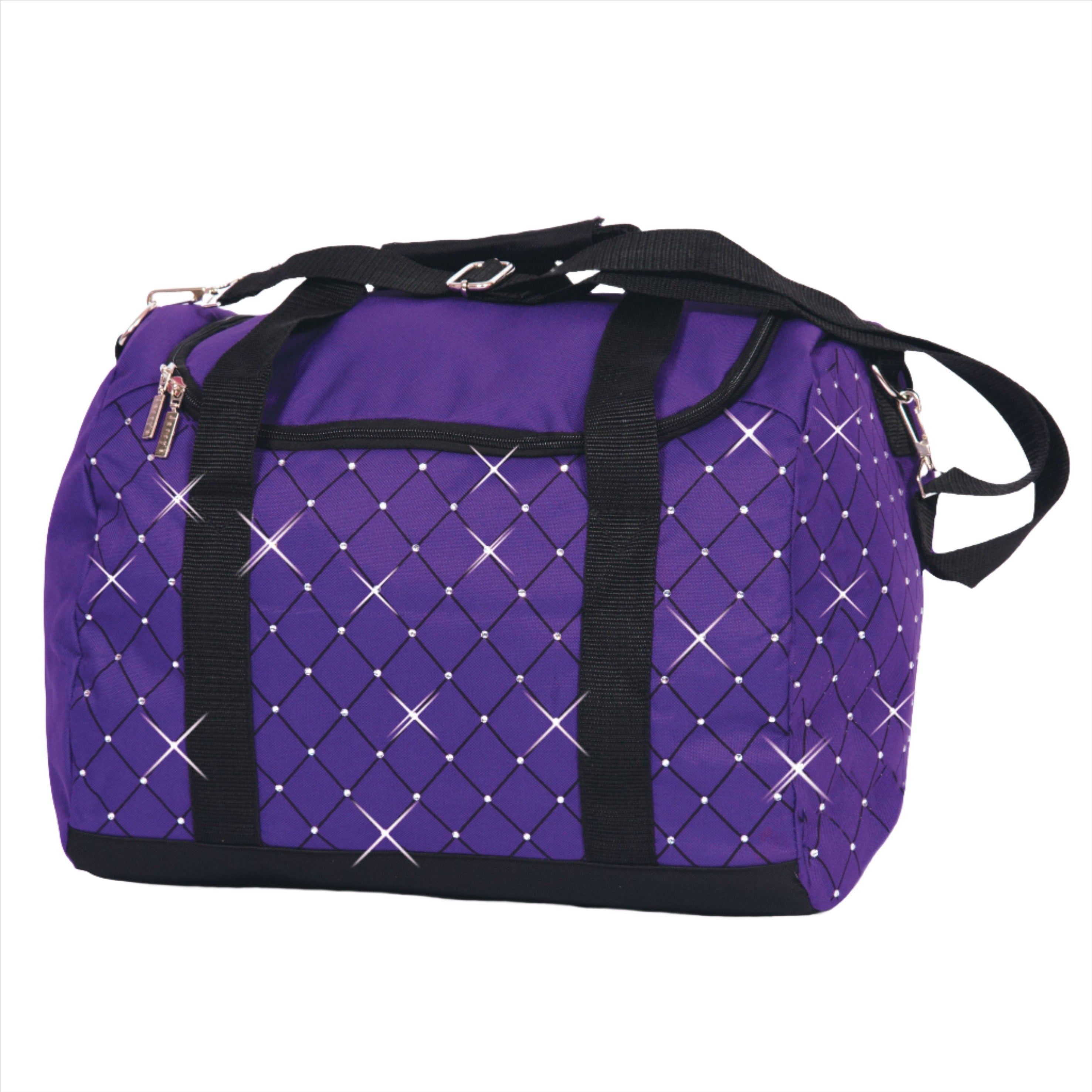 Purple diamond crystal skate bag with carry handles