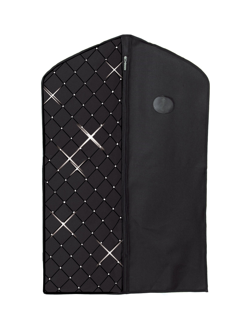 JR5066 Diamond Crystal Garment Bag - Black