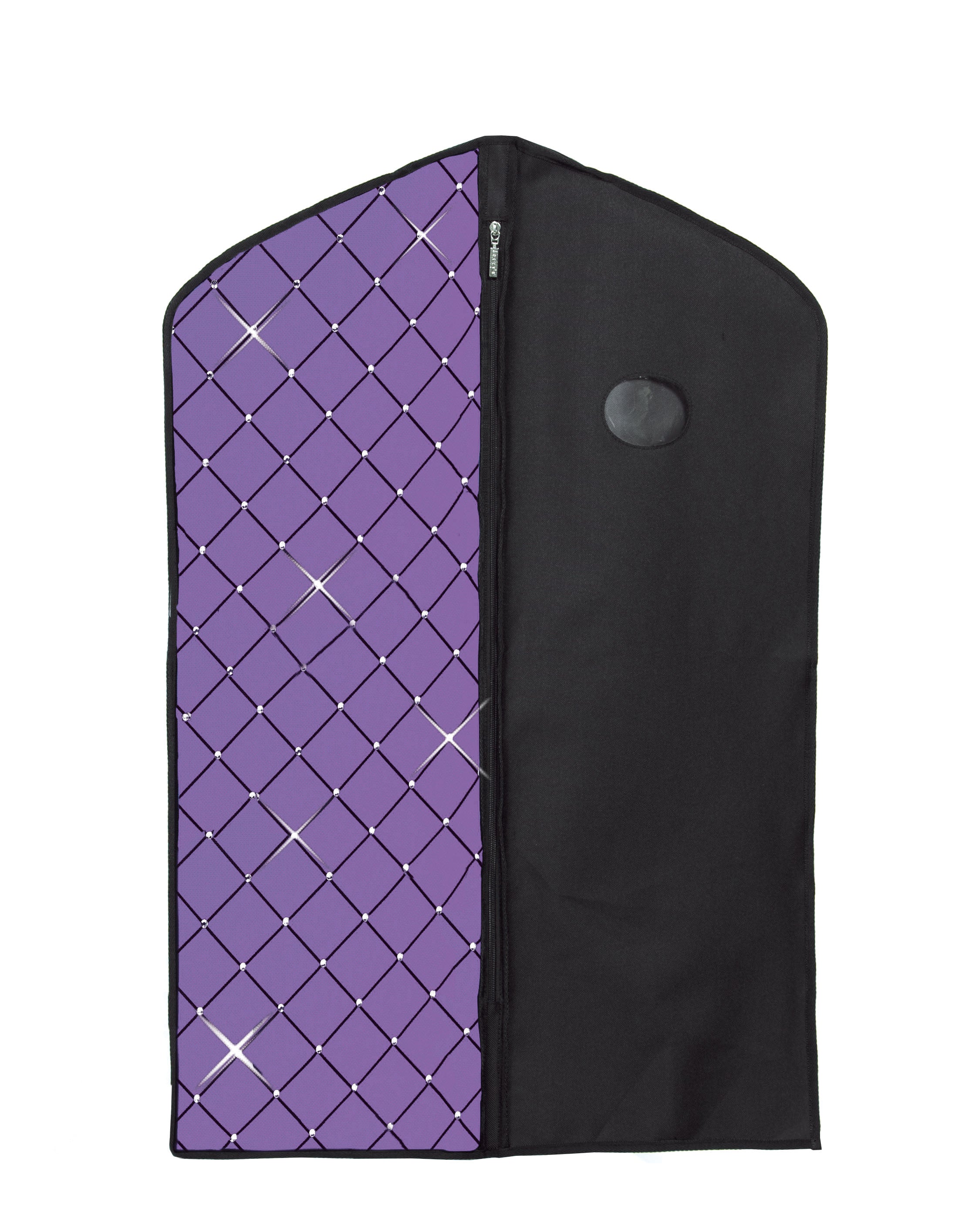 Lavender diamond crystal garment bag for figure skating gear