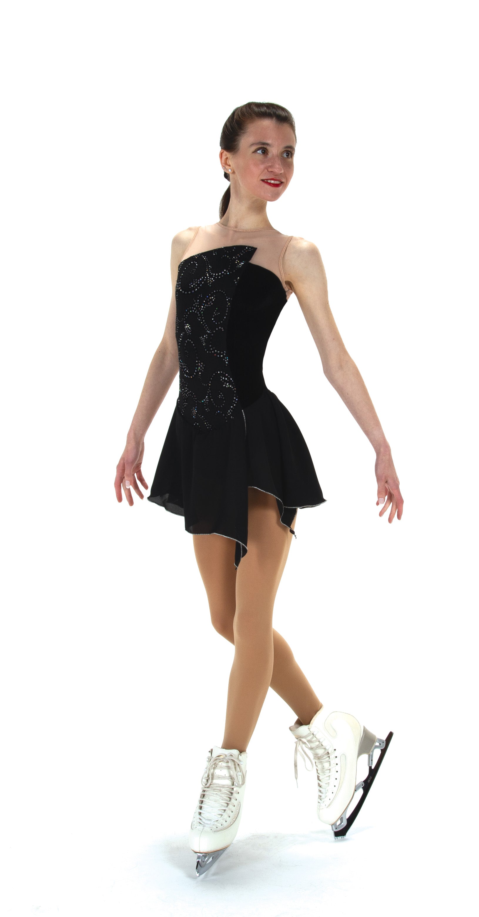 JR521 On the Edge Dance Figure Skate Dress Youth 12-14 Jet Black