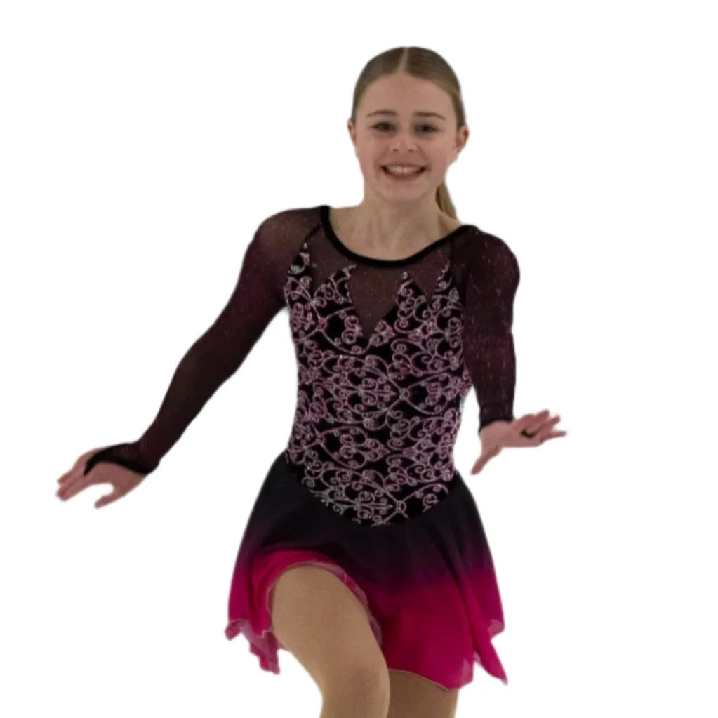 JR568 Pinch of Pink Figure Skate Dress