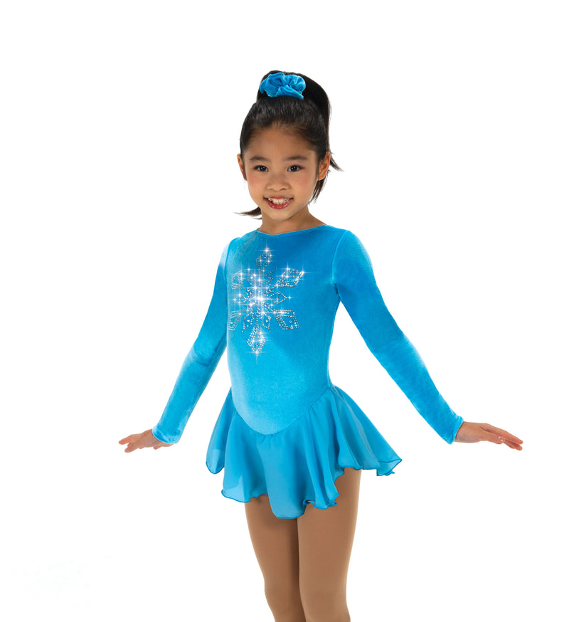 JR601-SB Single Snowflake Figure Skate Dress - Sky Blue