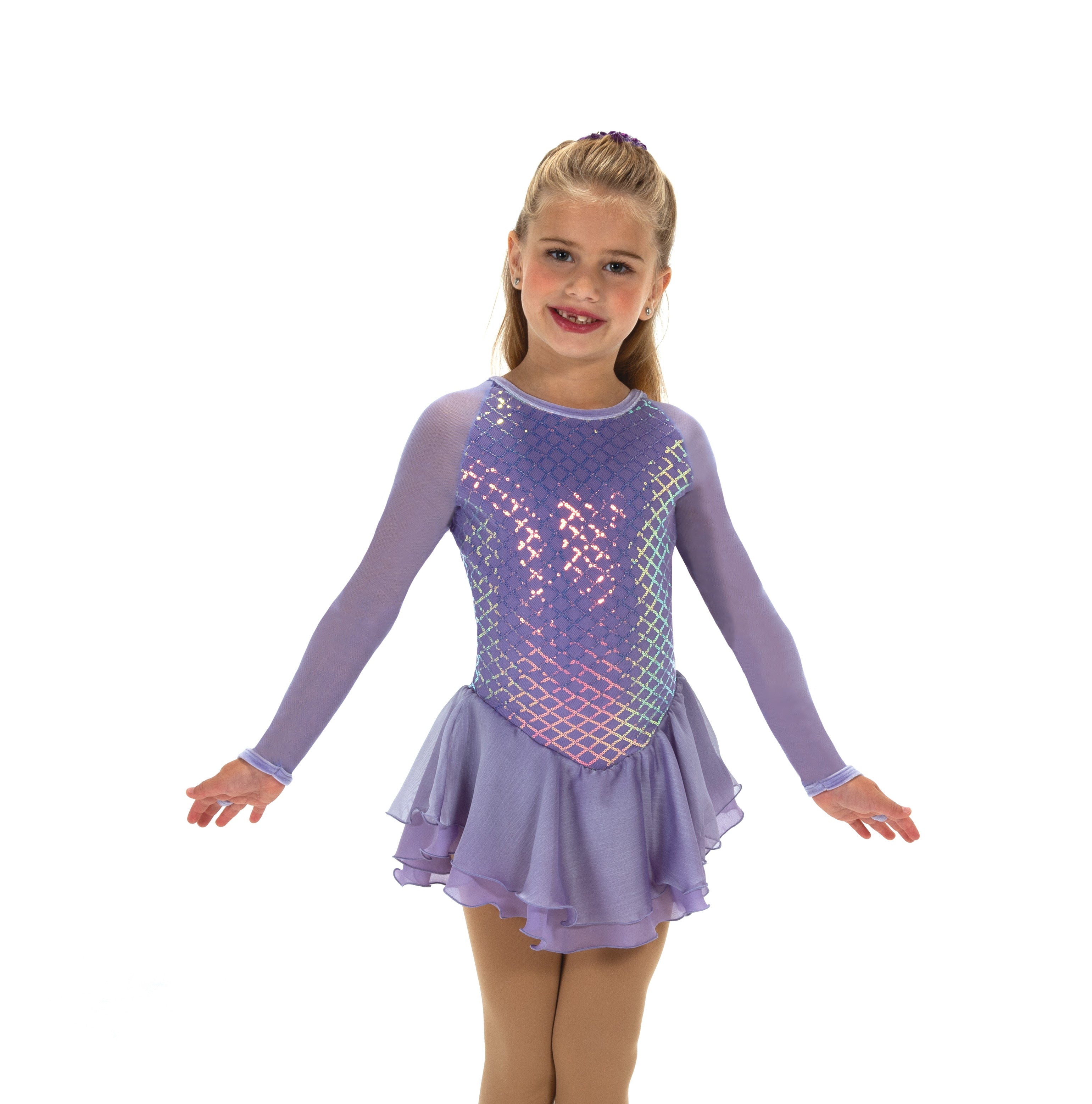 JR603 Iridescent Iris Figure Skate Dress front view