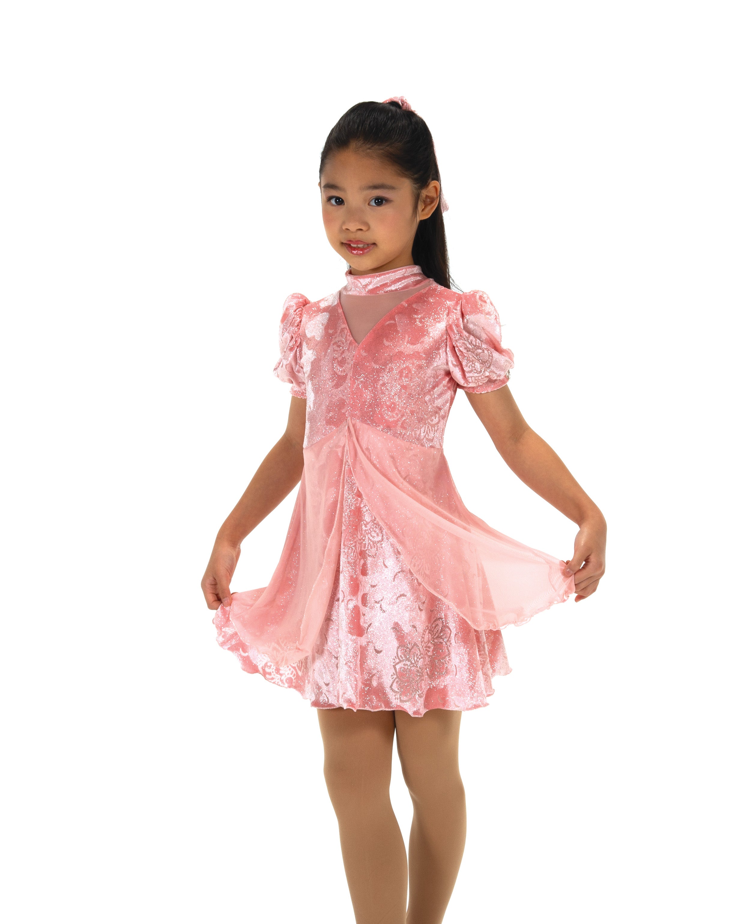 JR619 Princess Blush Figure Skate Dress front view