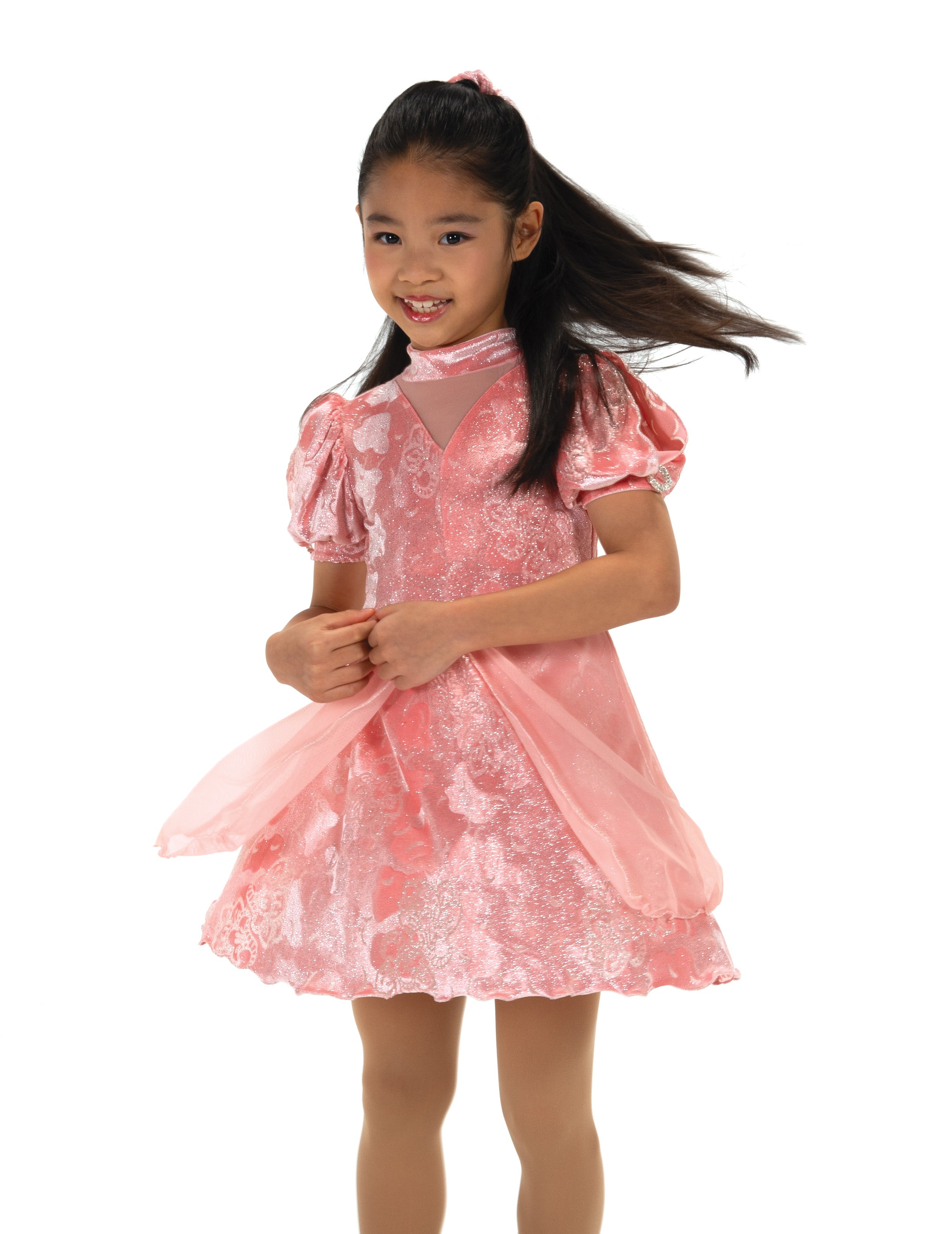 JR619 Princess Blush Figure Skate Dress side view