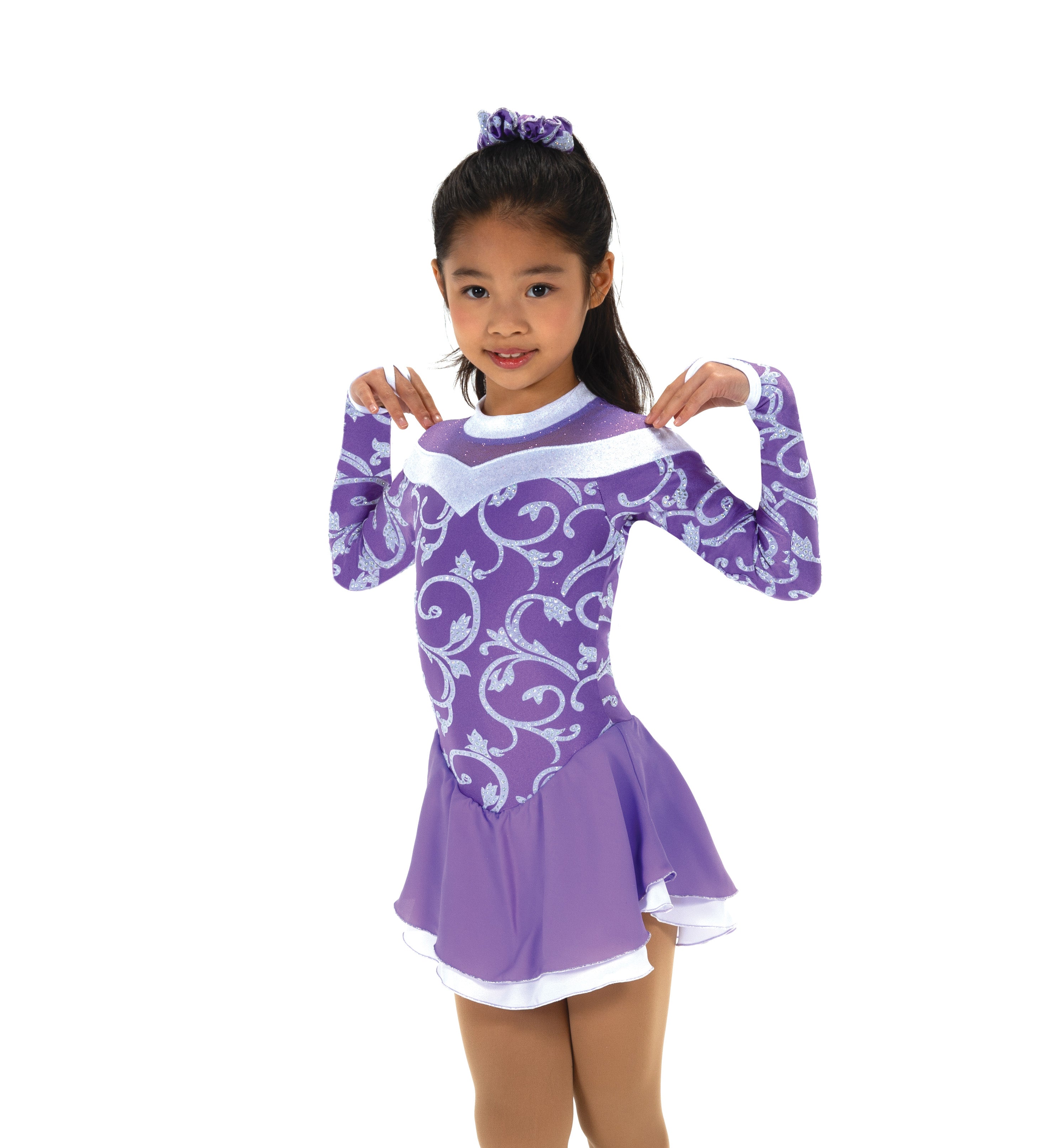 JR624 Lavender Ice Figure Skate Dress front view