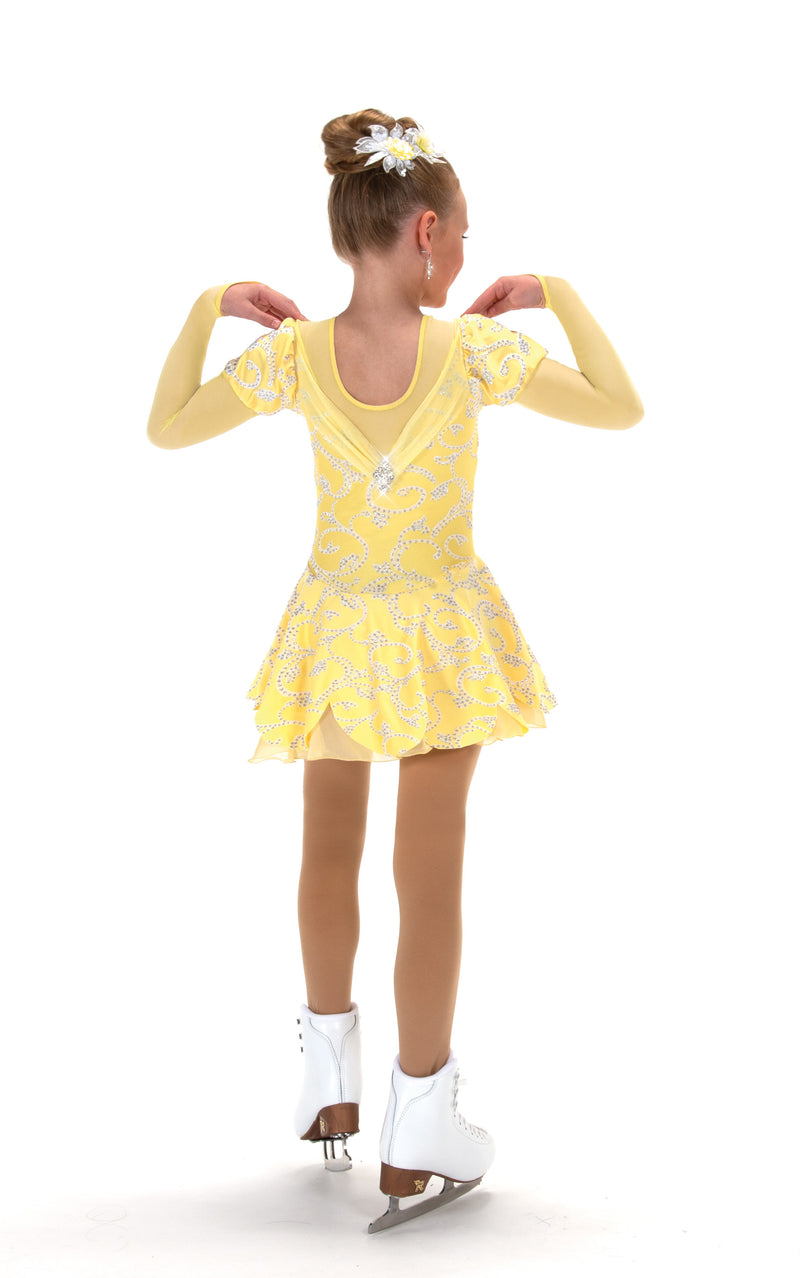 JR635 Lemon Chiffon Figure Skate Dress