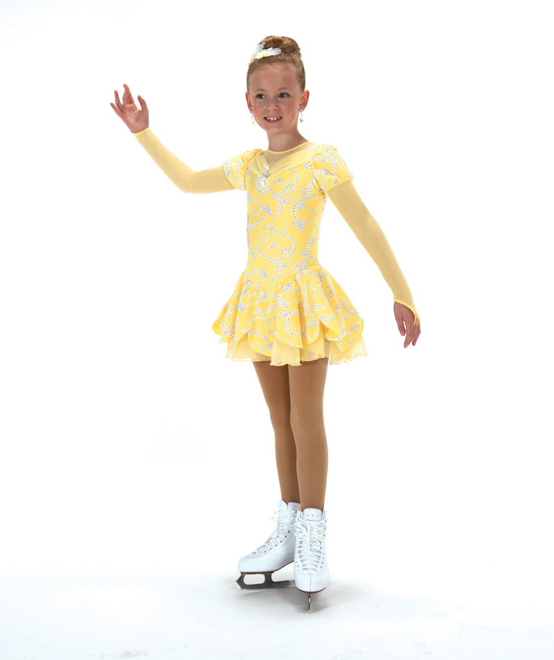 JR635 Lemon Chiffon Figure Skate Dress