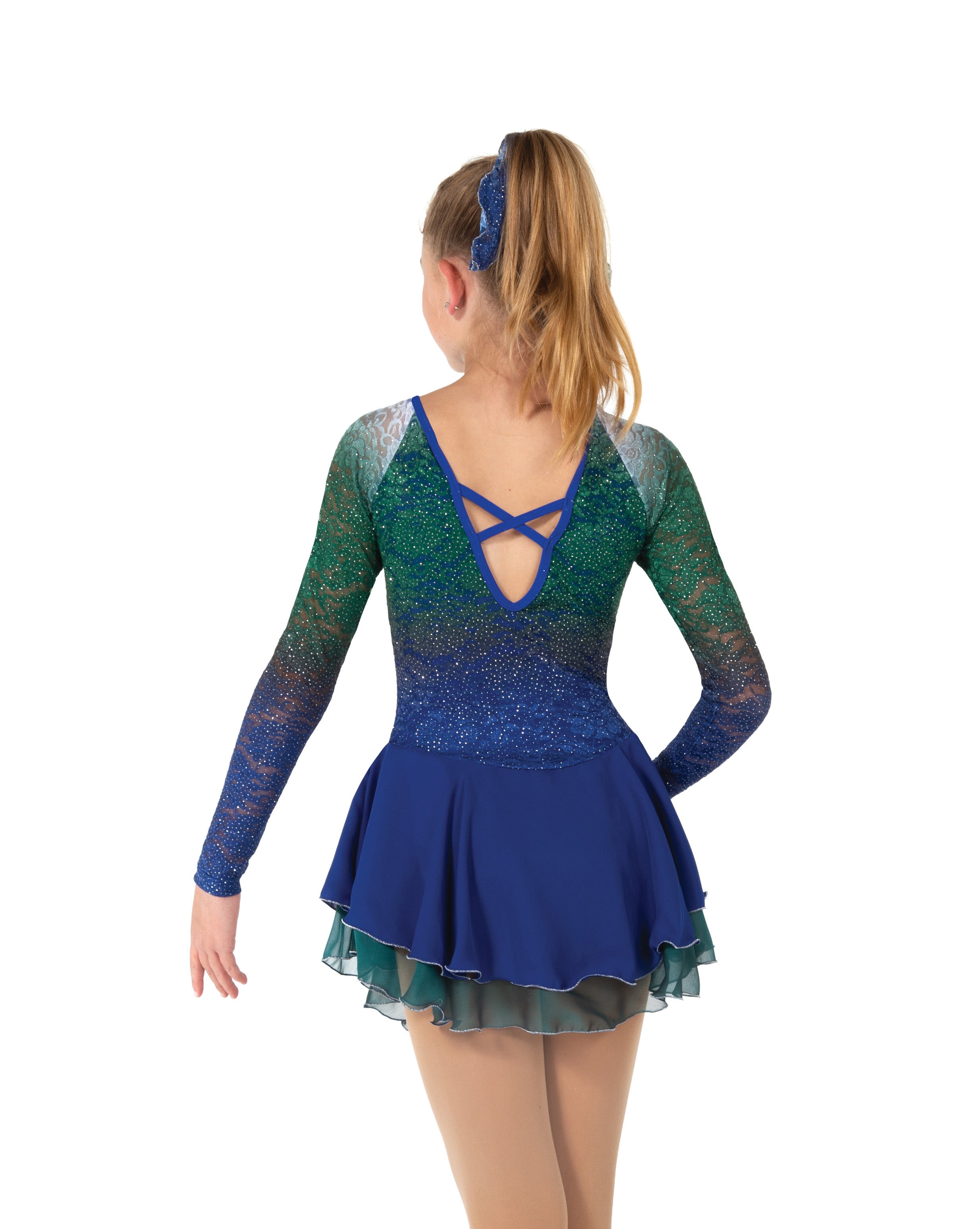 642 Irish Spring Figure Skate Dress back view