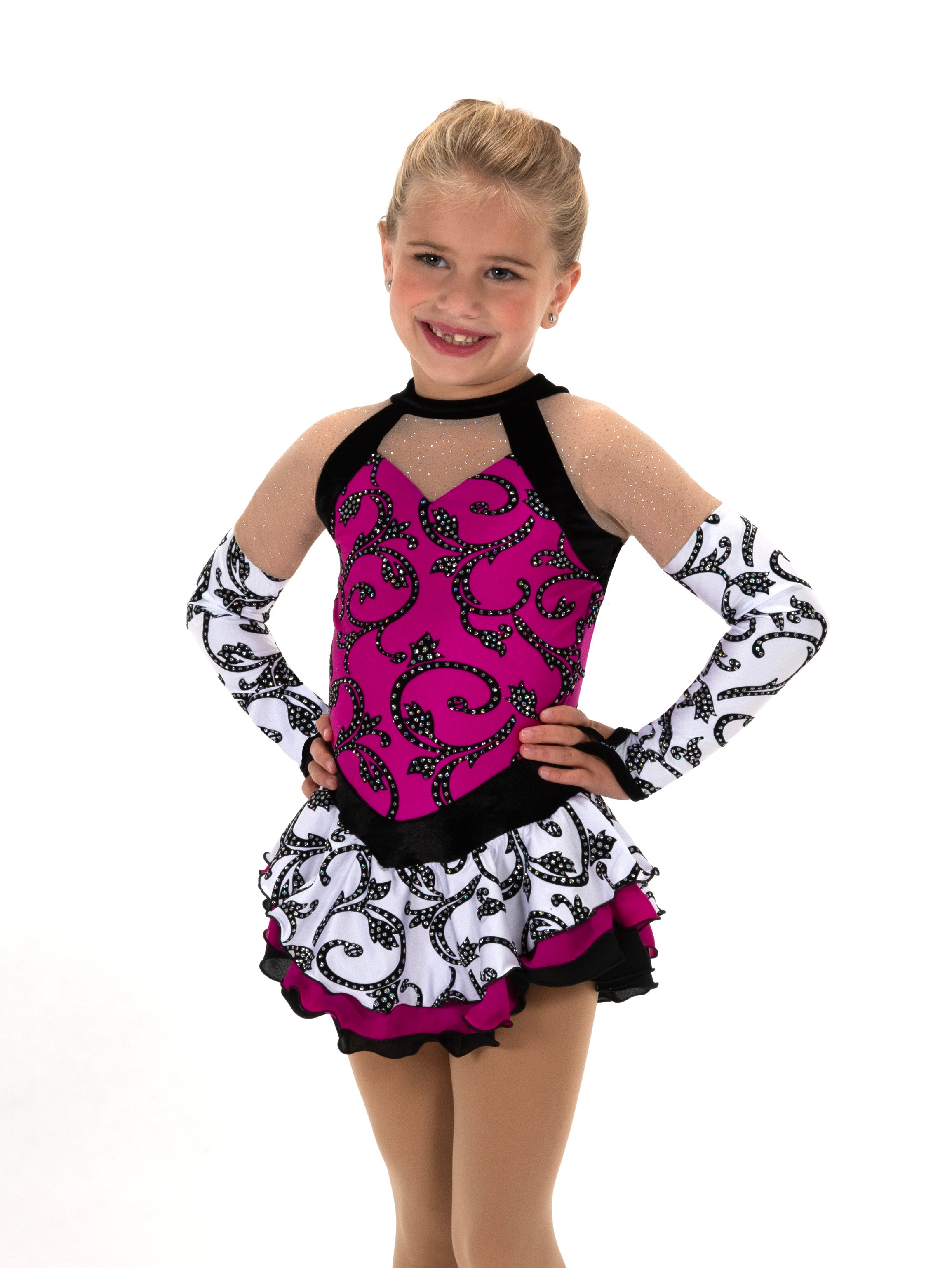 JR643 Showy Dahlia Figure Skate Dress