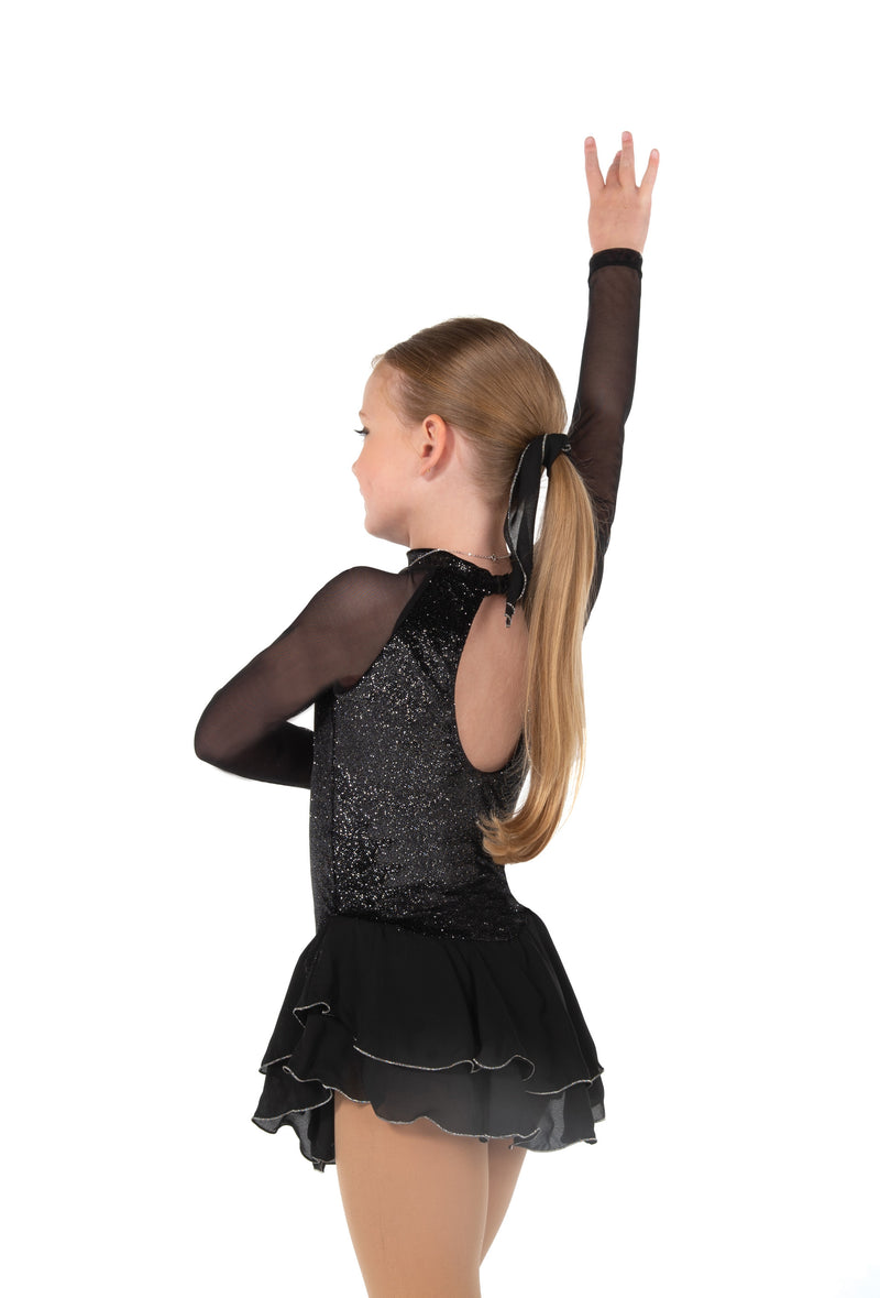 JR645-BK Shimmer Figure Skate Dress - Black