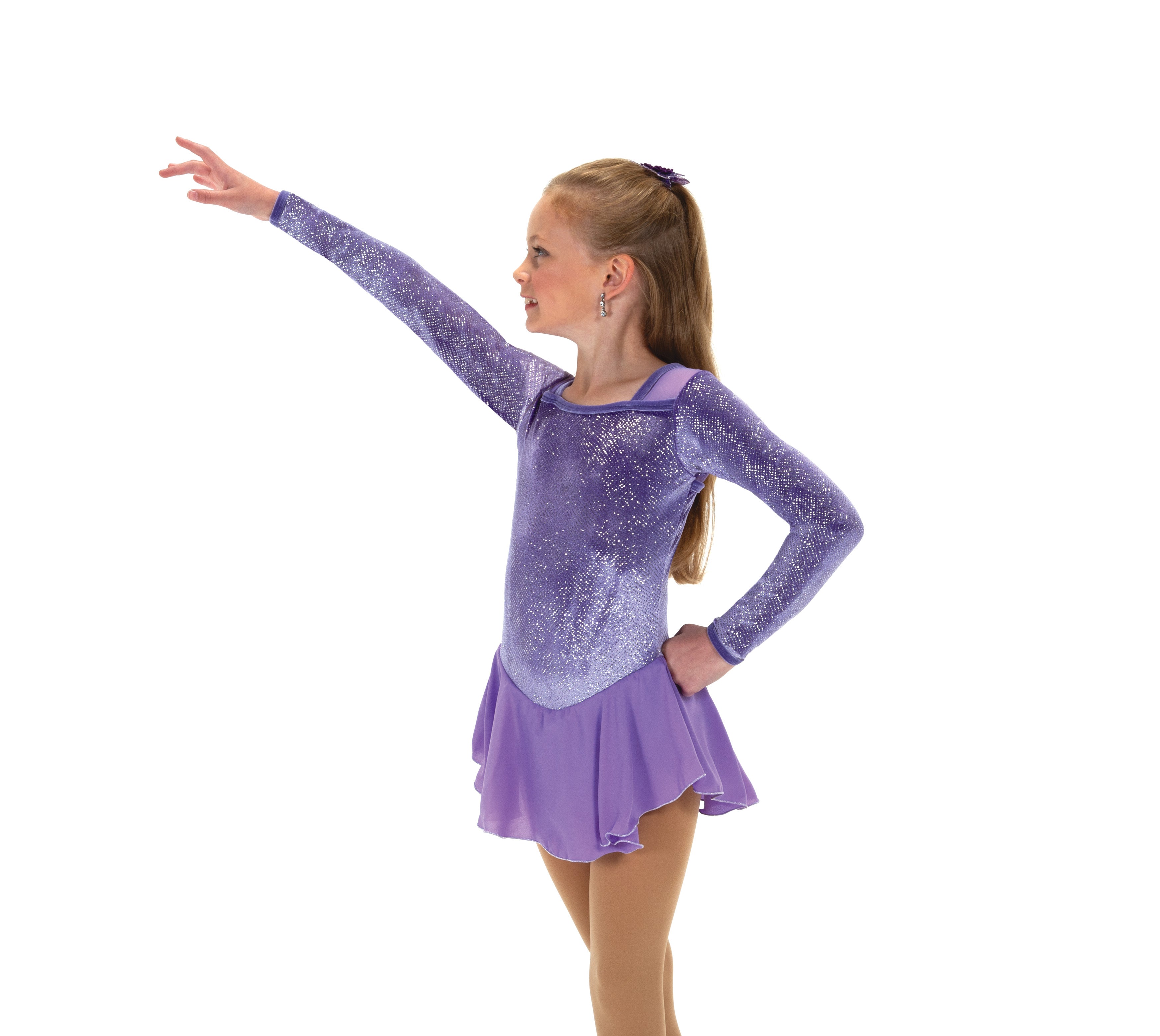 Crocus Purple figure skate dress, side view