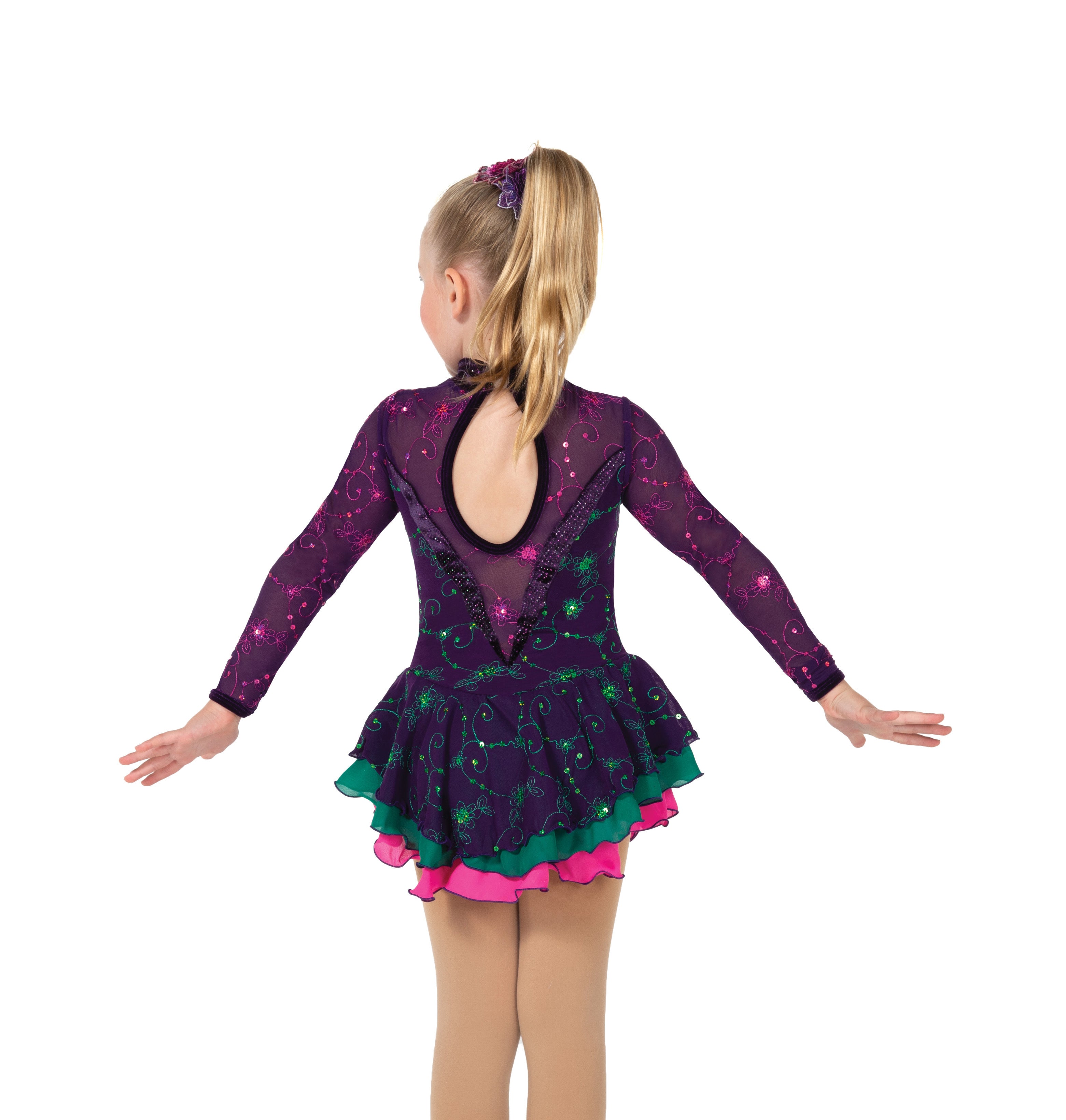 JR652 Jewel Box Figure Skate Dress, back view