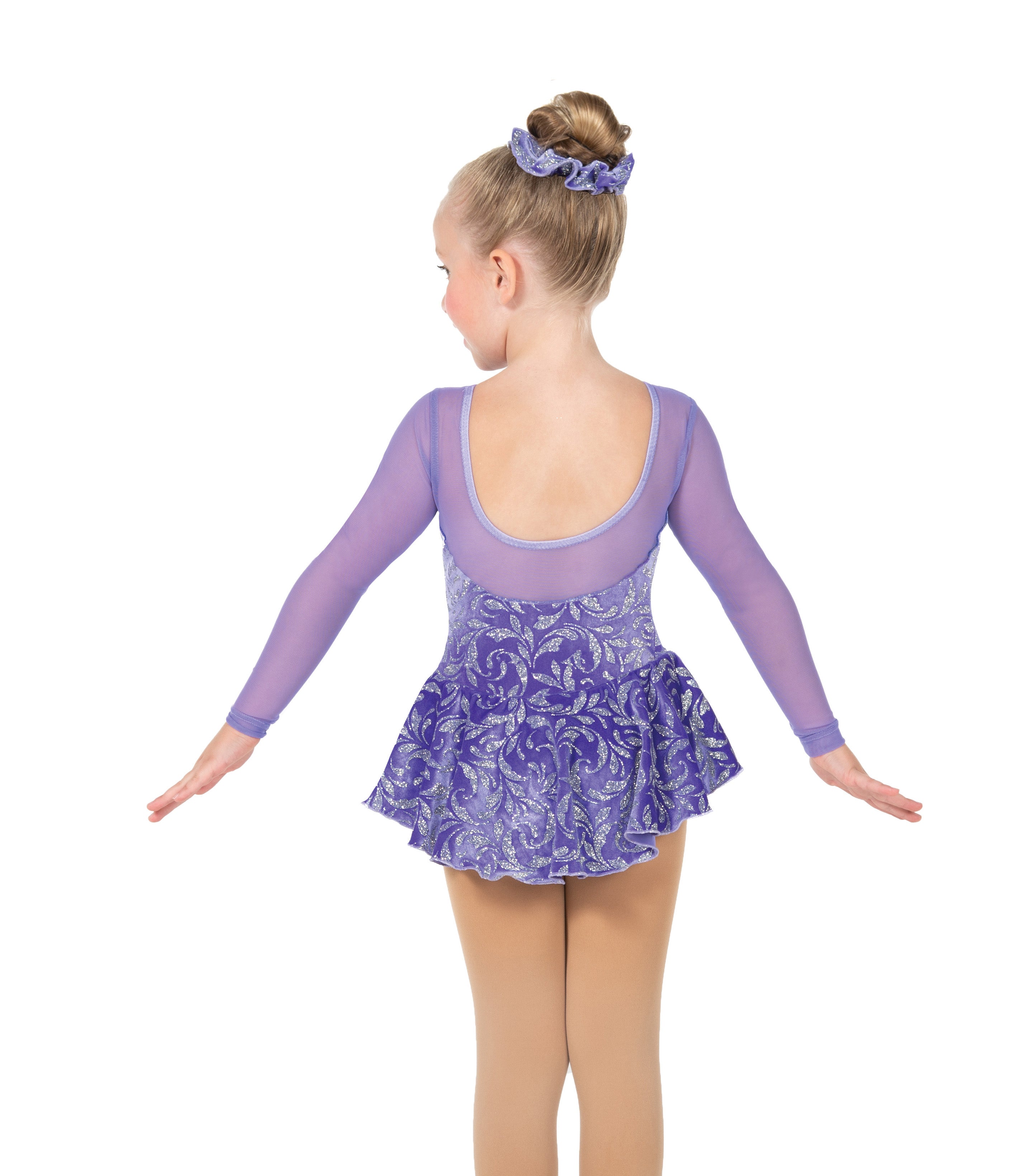 Crocus Purple Ice Whirl Figure Skate Dress back view