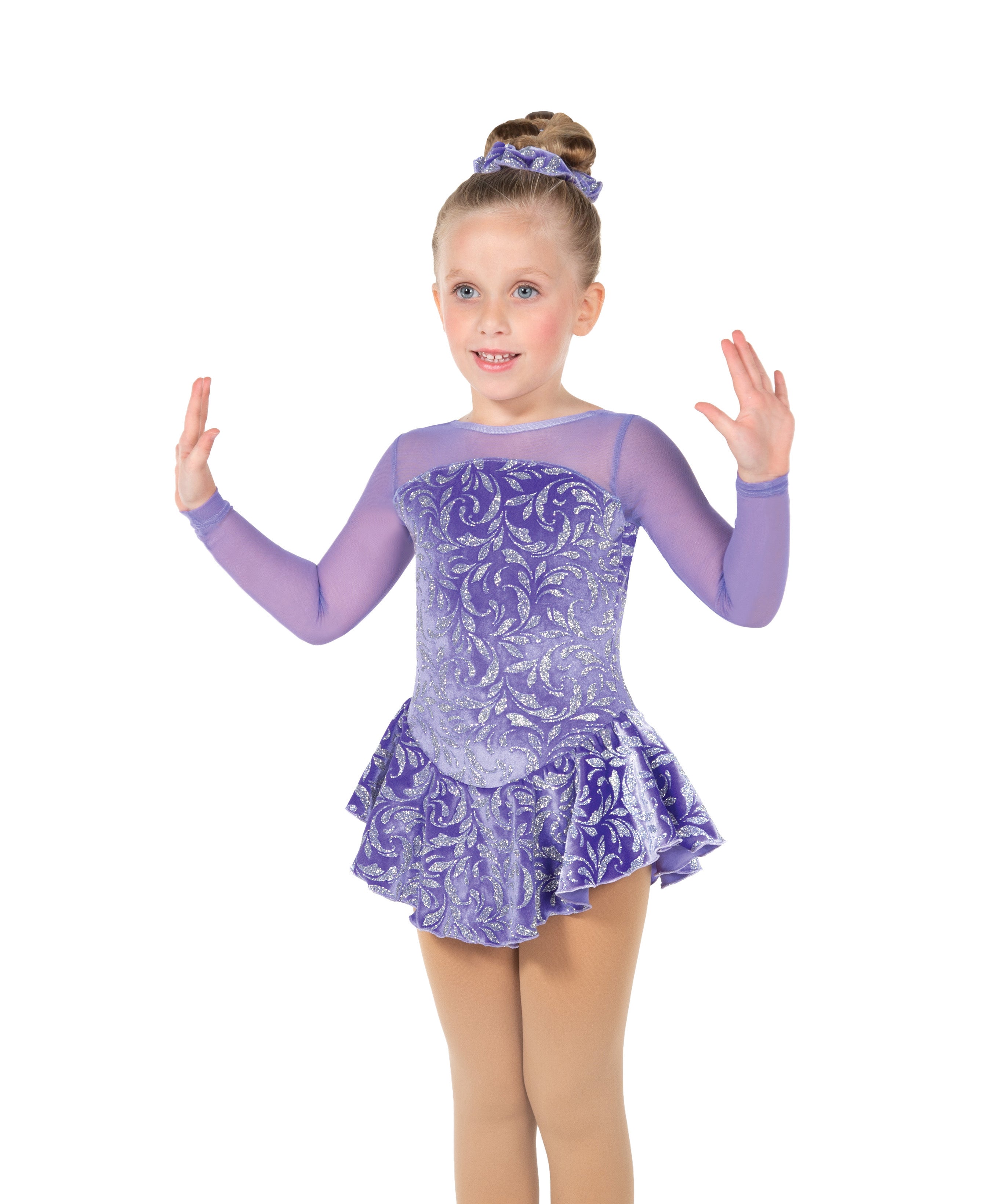 Crocus Purple Ice Whirl Figure Skate Dress front view