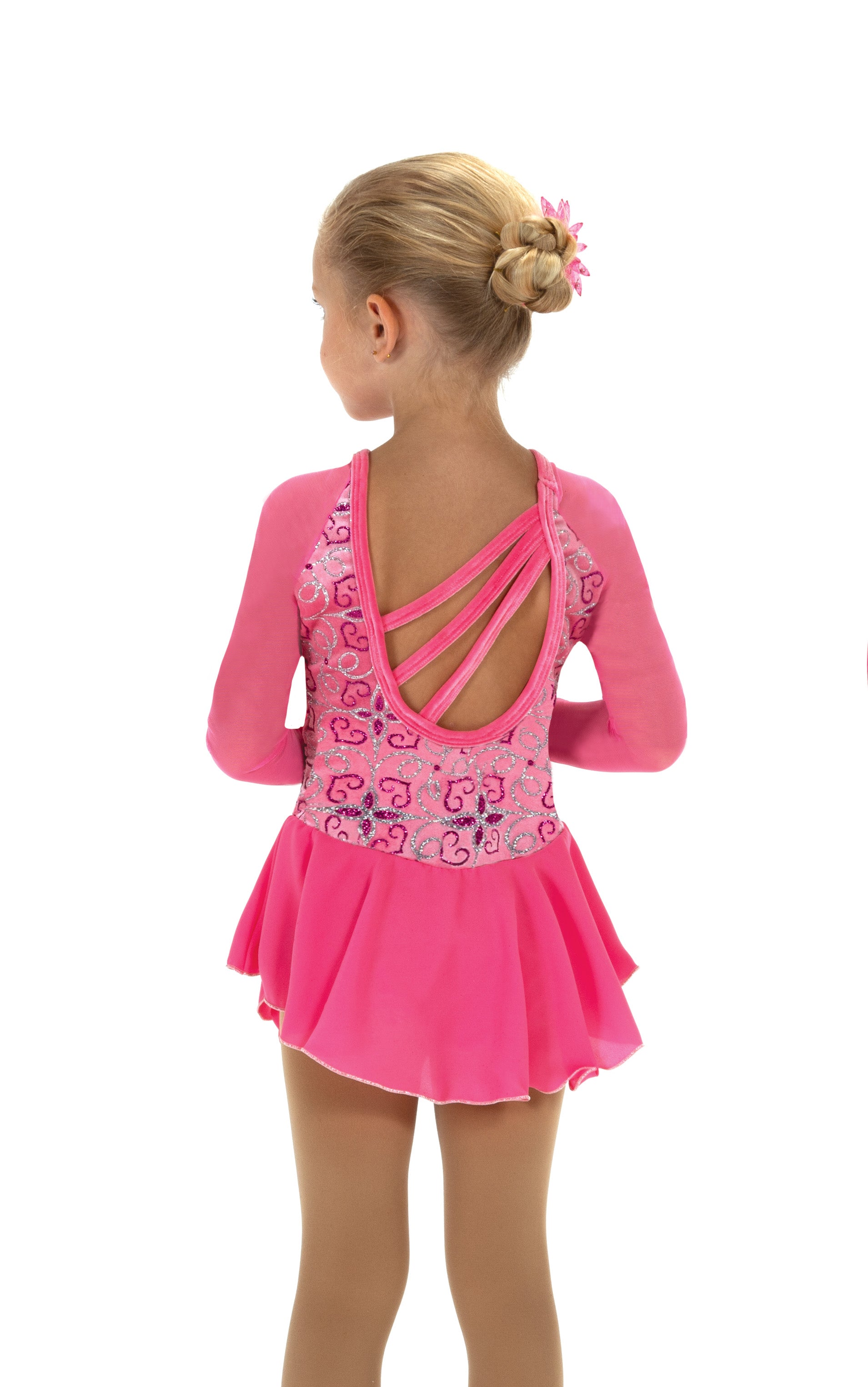 Pink Candyland figure skate dress back view