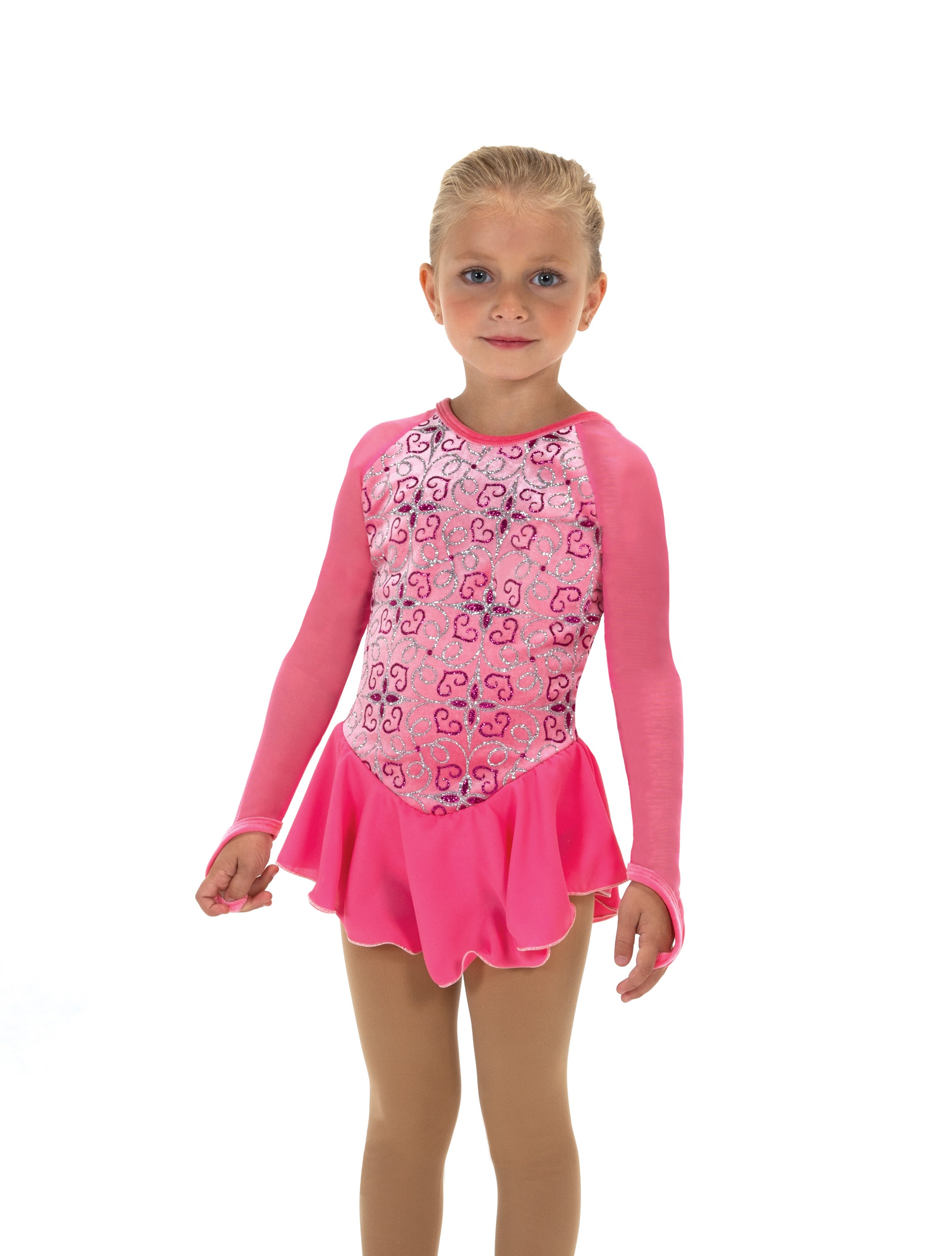 Pink Candyland figure skate dress front view