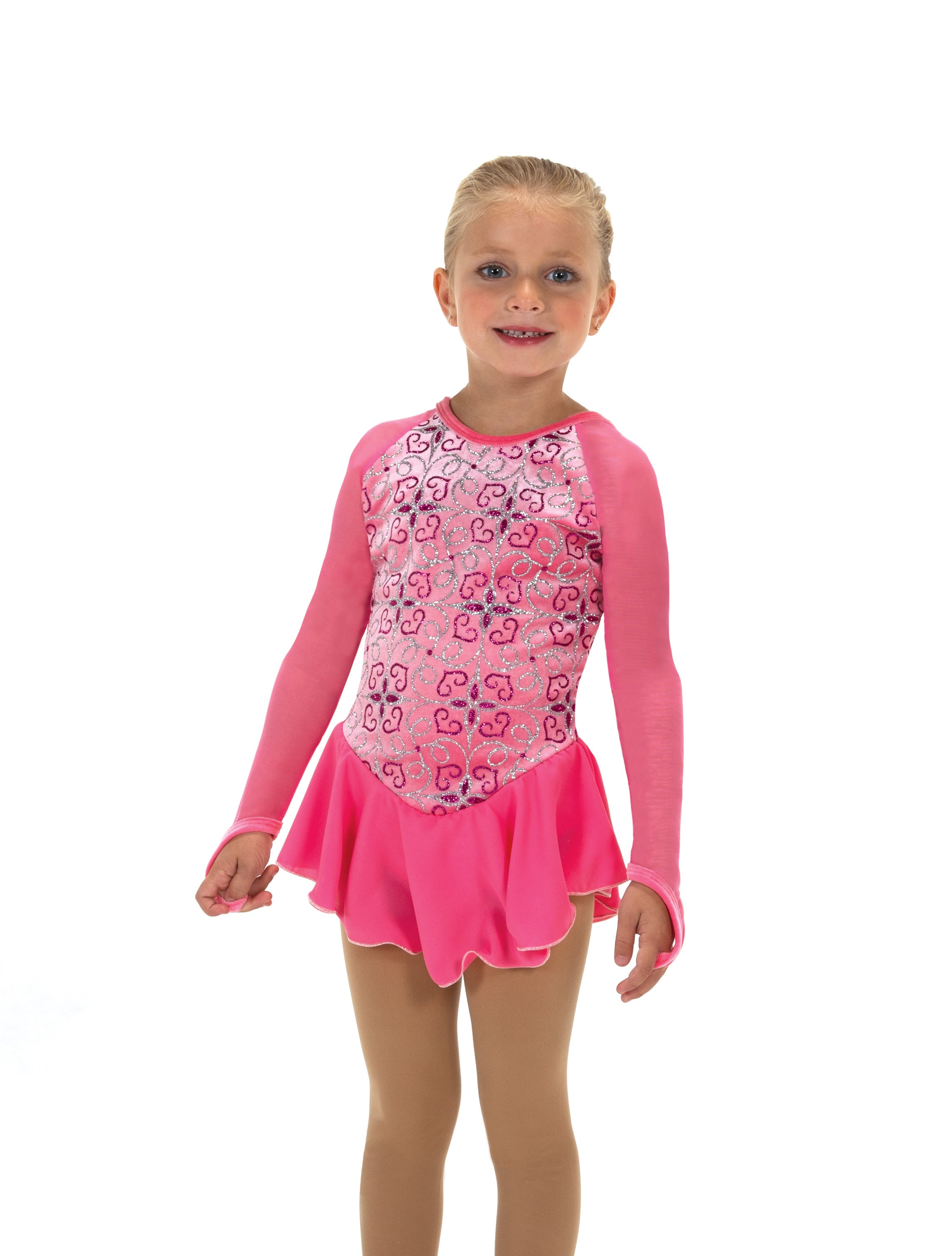 Pink Candyland figure skate dress front view