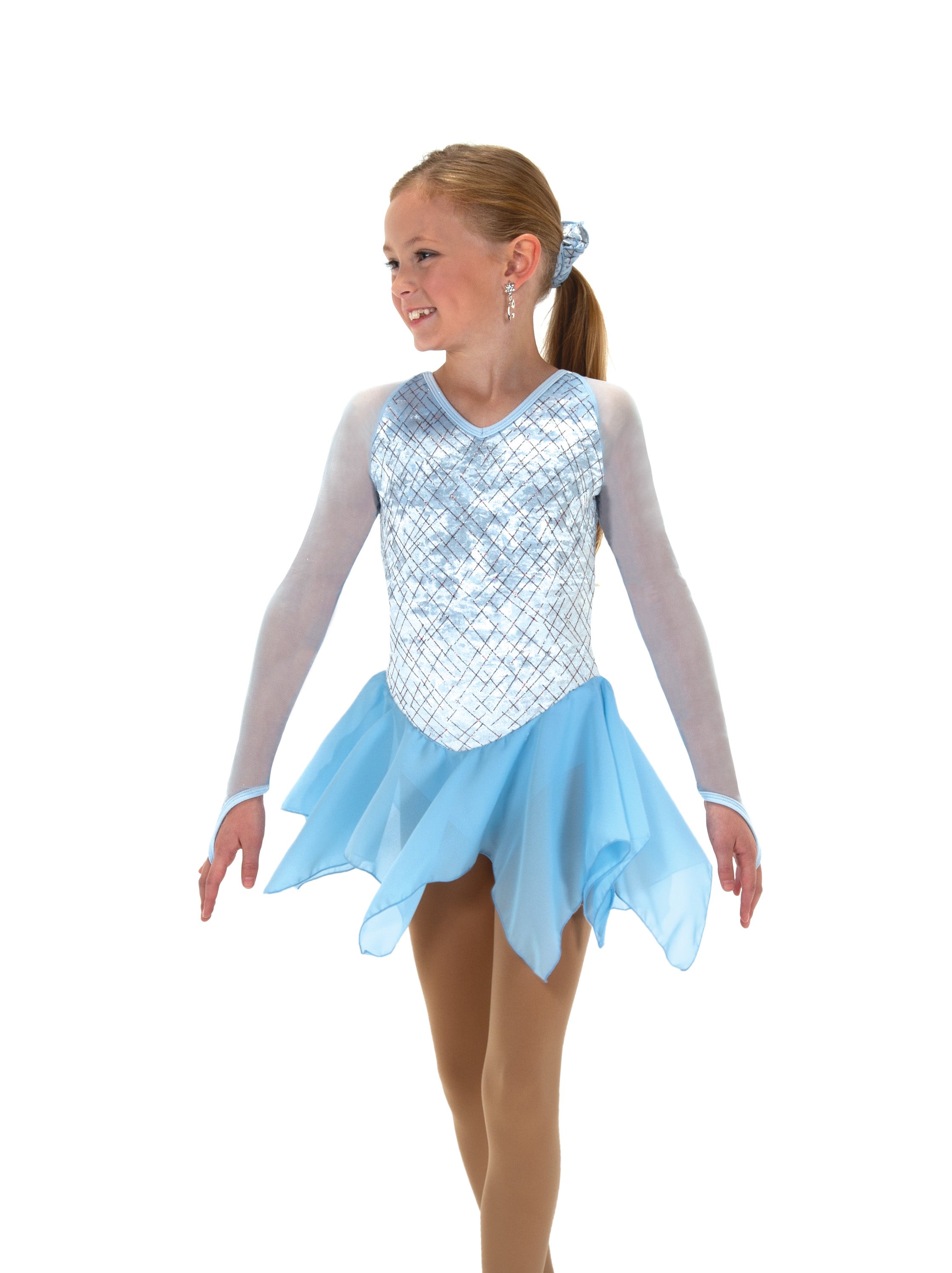 687 Clear Ice Figure Skate Dress side view