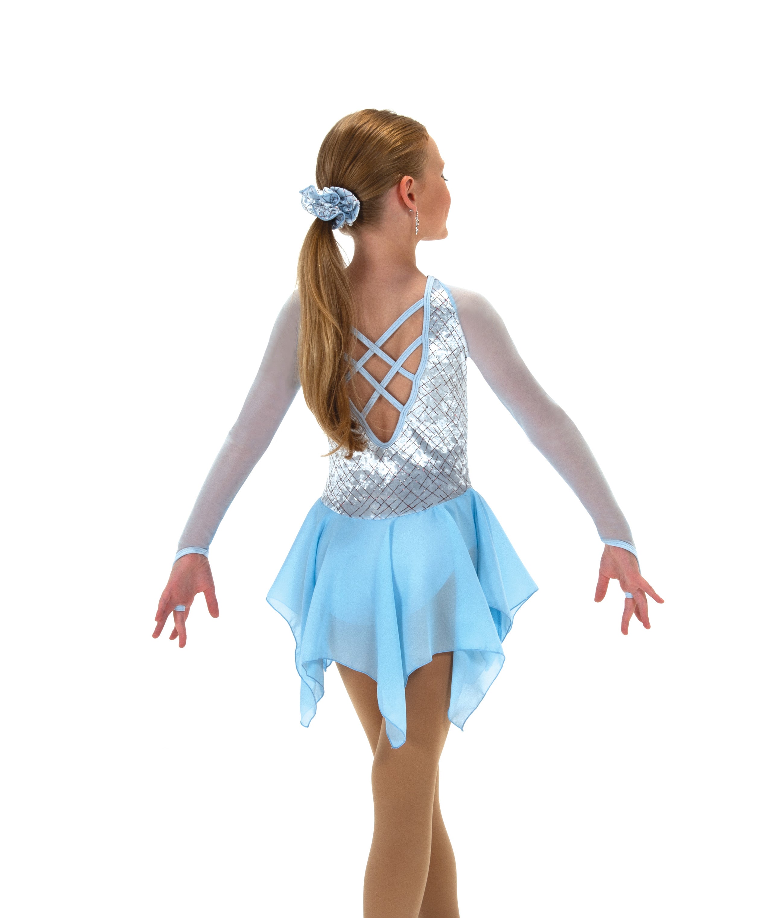 687 Clear Ice Figure Skate Dress back view