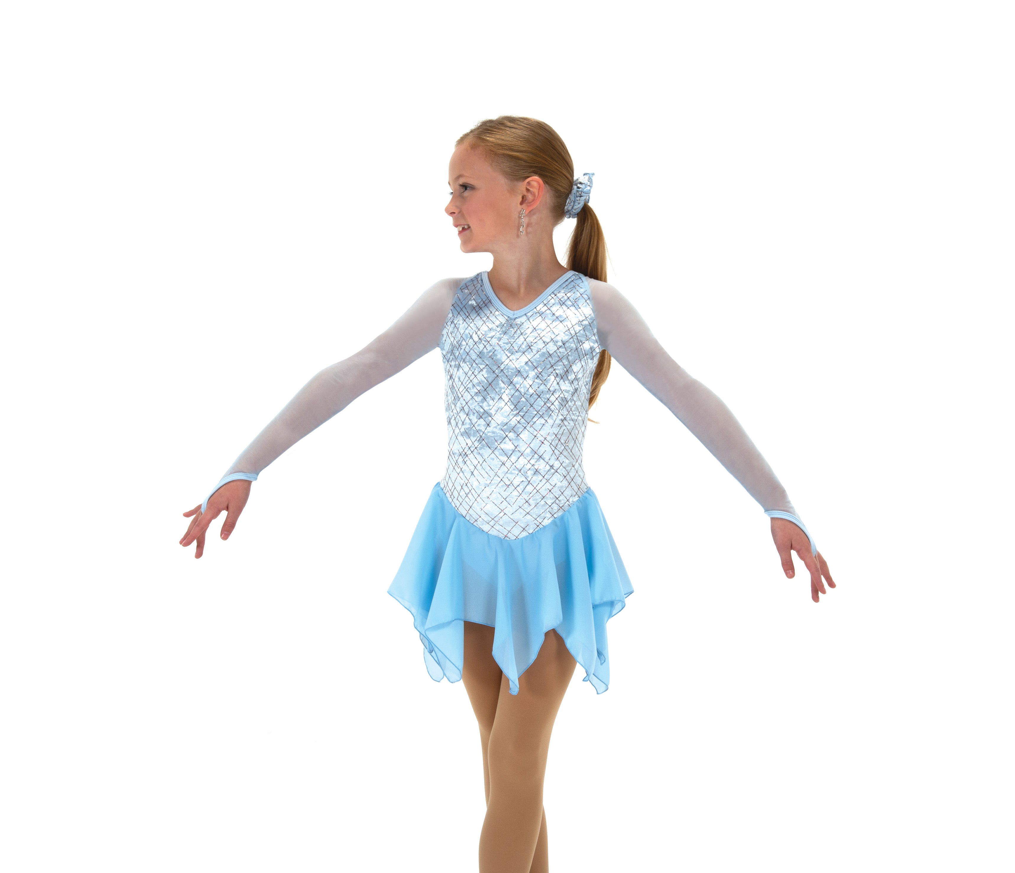 687 Clear Ice Figure Skate Dress front view