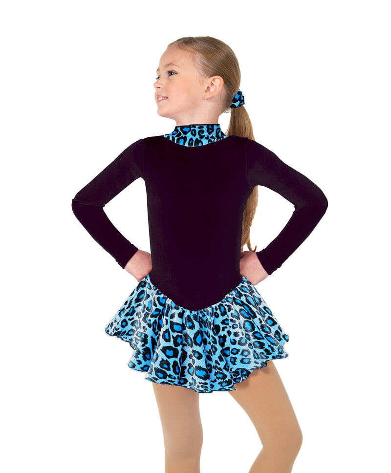 JR693-BU Fleece Catwalk Figure Skate Dress - Blue