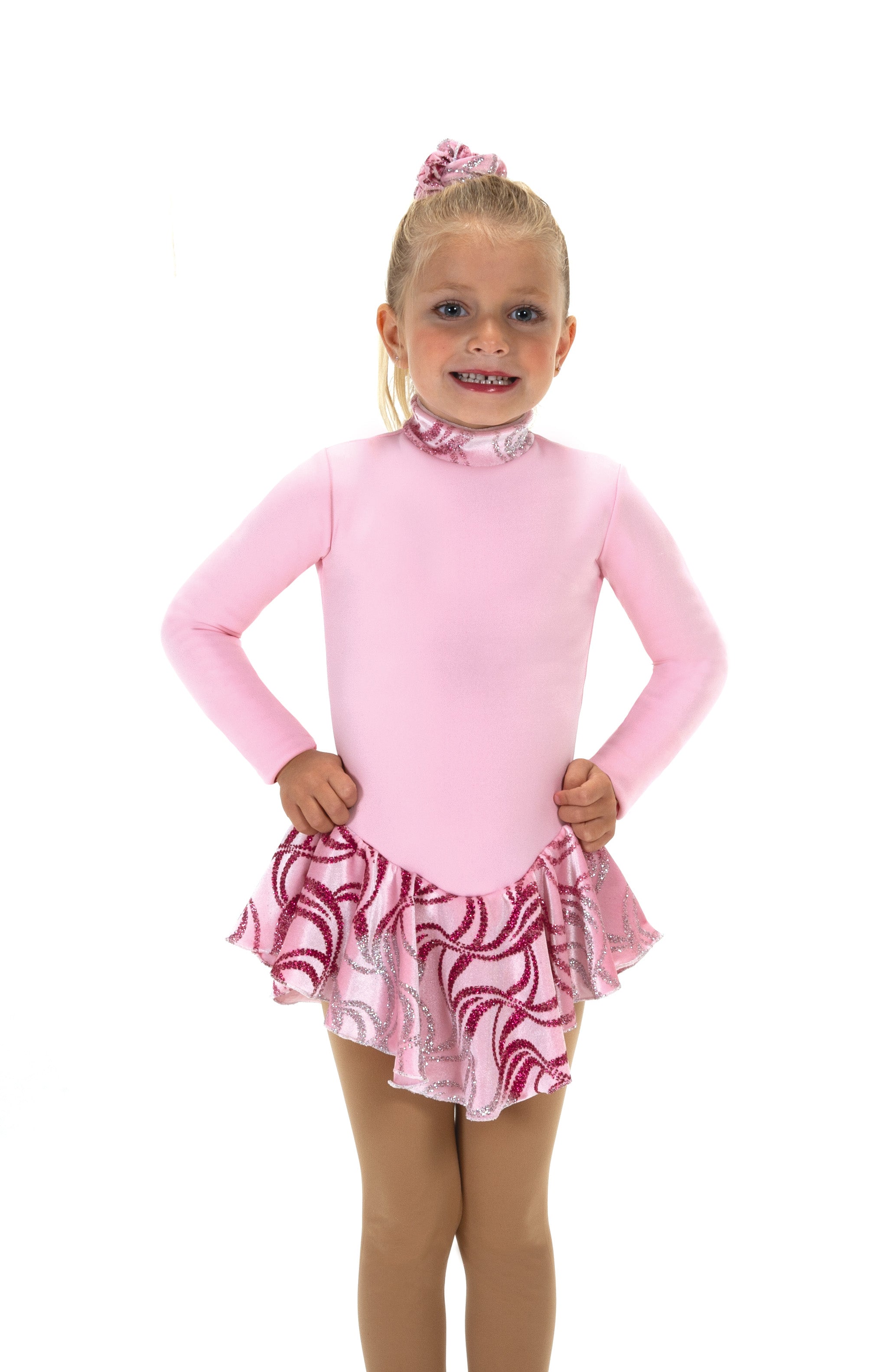 Ballet Pink Fancy Fleece Figure Skate Dress for youth