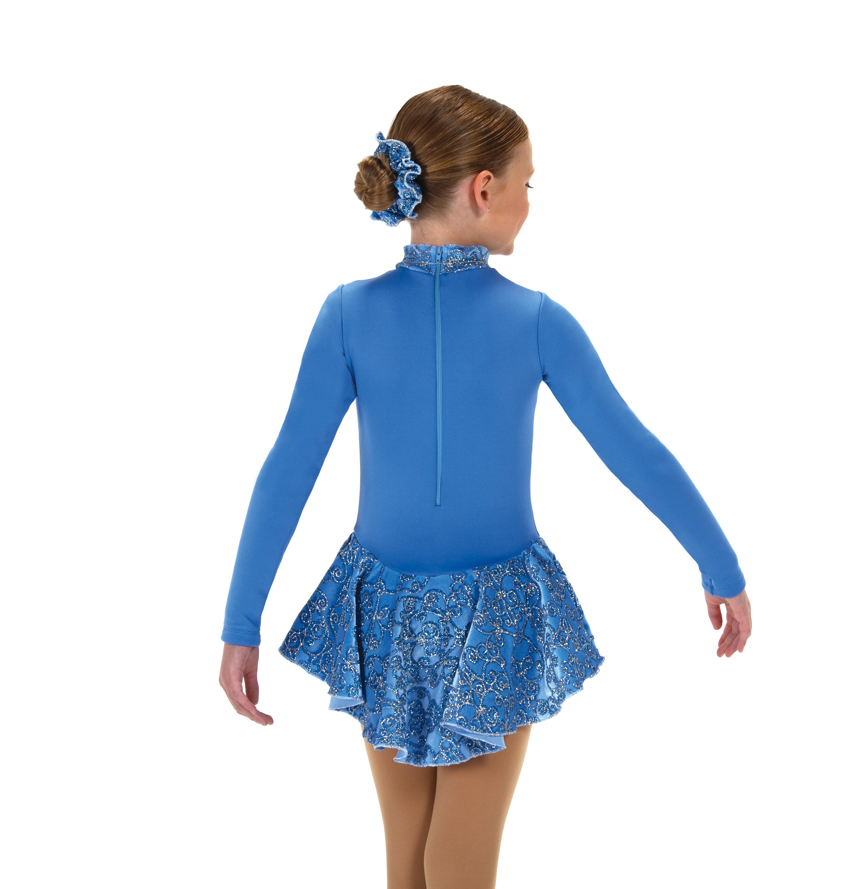 Bluebell fleece figure skate dress with lace details, back view