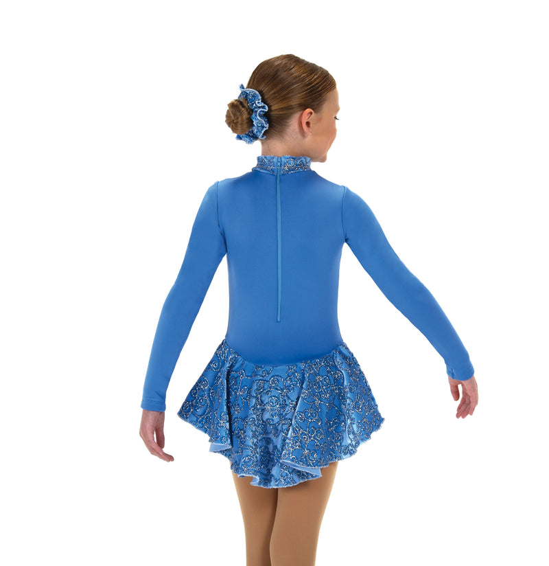 JR696-BB Fancy Fleece Figure Skate Dress - Bluebell