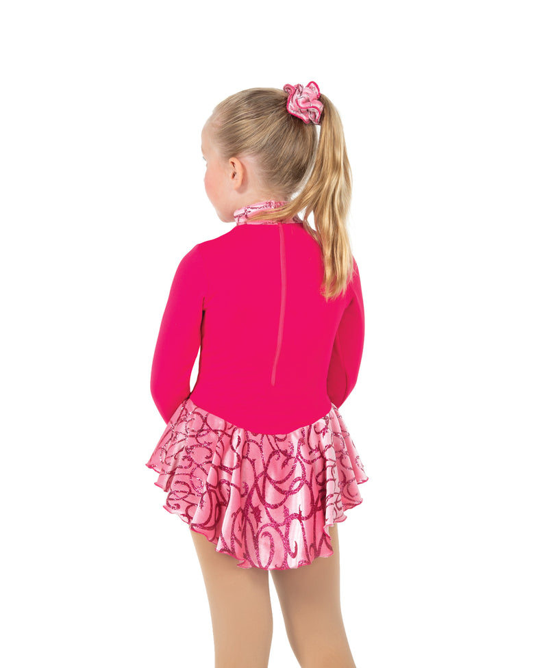 JR696-DP Fancy Fleece Figure Skate Dress – Deep Pink