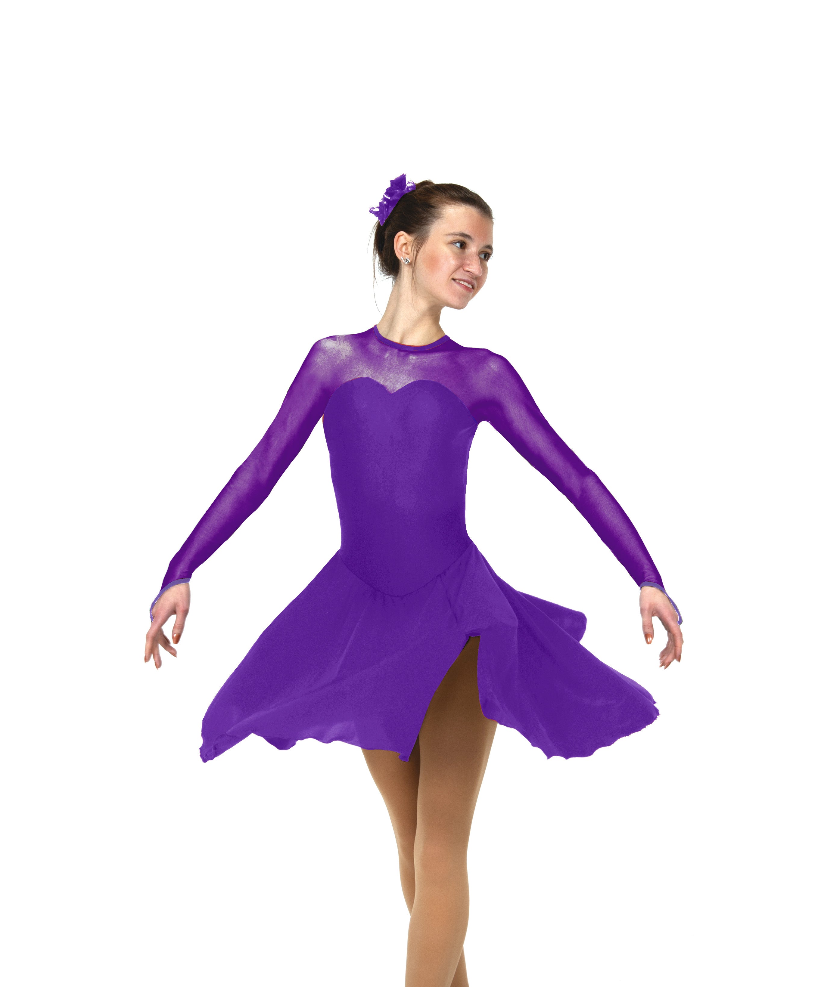 JRD22016-PM Solitaire Sweetheart Dance Figure Skate Dress Purple Mist