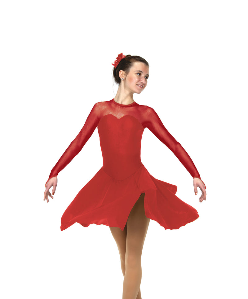 JRD22016-PR Solitaire Sweetheart Dance Figure Skate Dress Purple Red