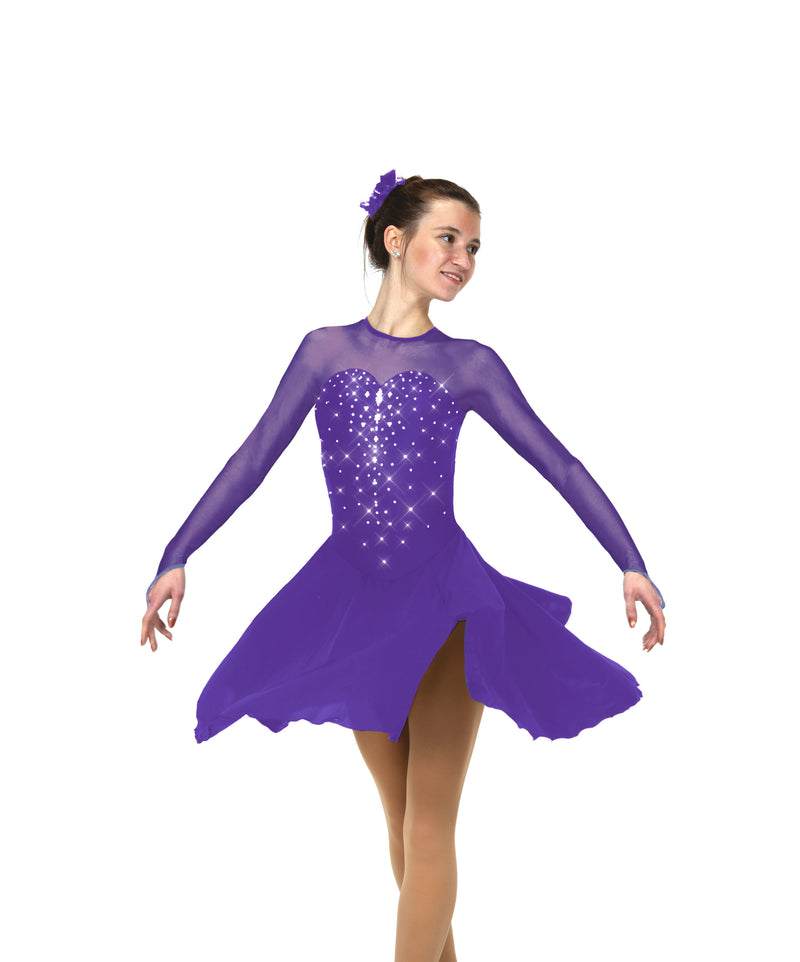 JRD22016-PM Solitaire Sweetheart Dance Figure Skate Dress Purple Mist