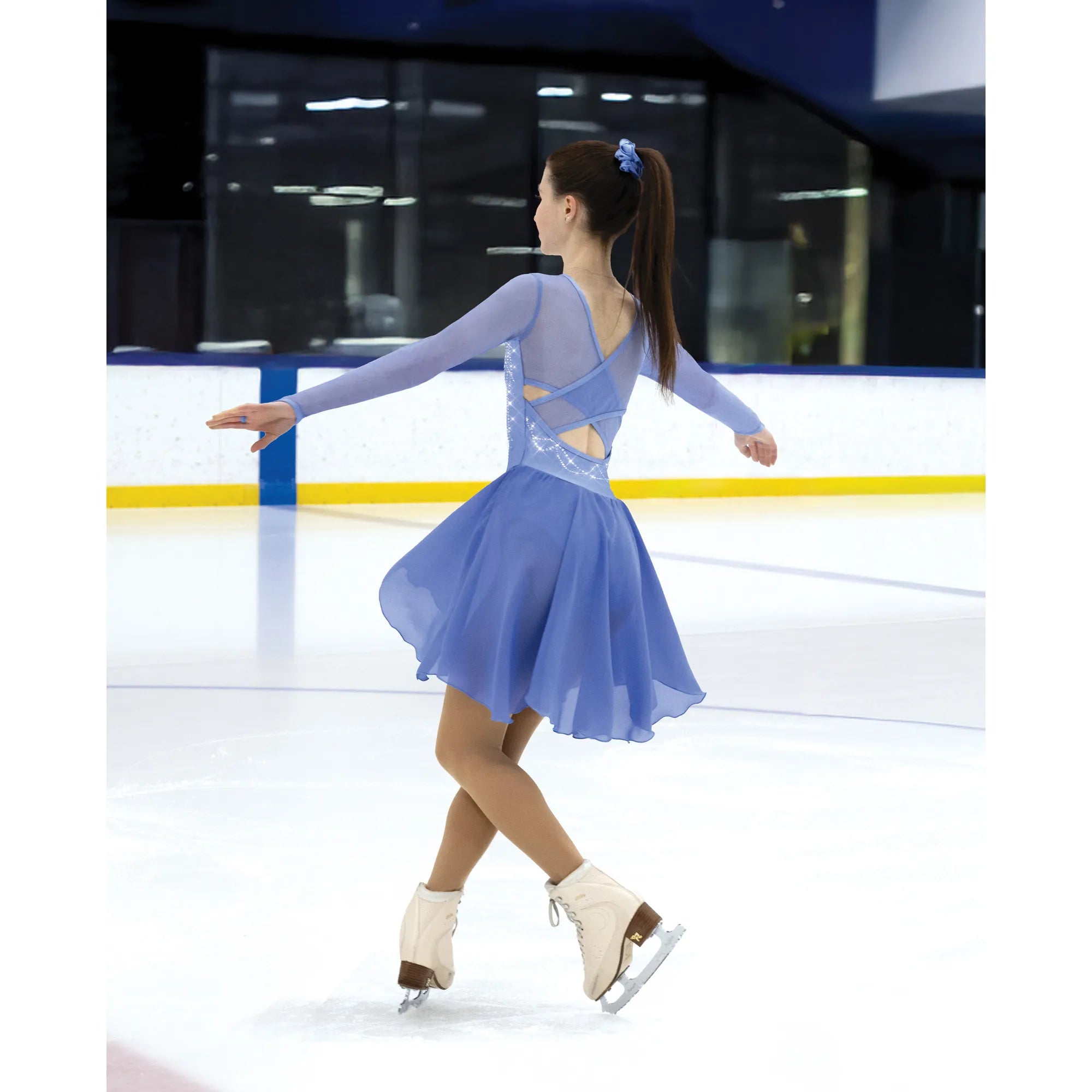 D26015-CB Solitaire Deco Dance Dress Cornflower Blue