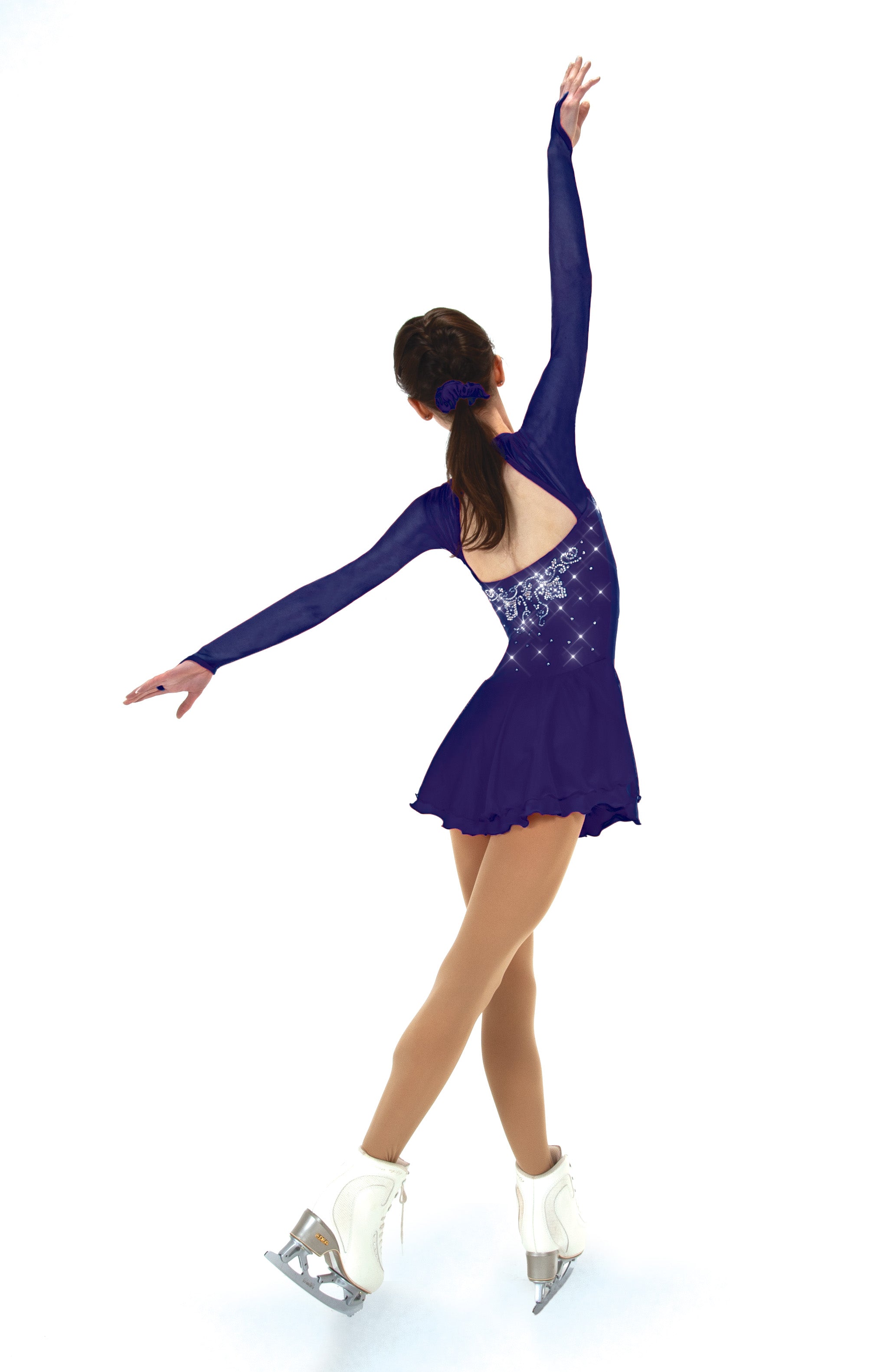 dark blue figure skating dress Figure Skating Dress Women's Ice Skating Dress Dark Blue Patchwork Thumbhole High Elasticity Training Competition Skating Wear Classic Crystal / Rhinestone Long Sleeve Ice Skating Figure Skating 2026