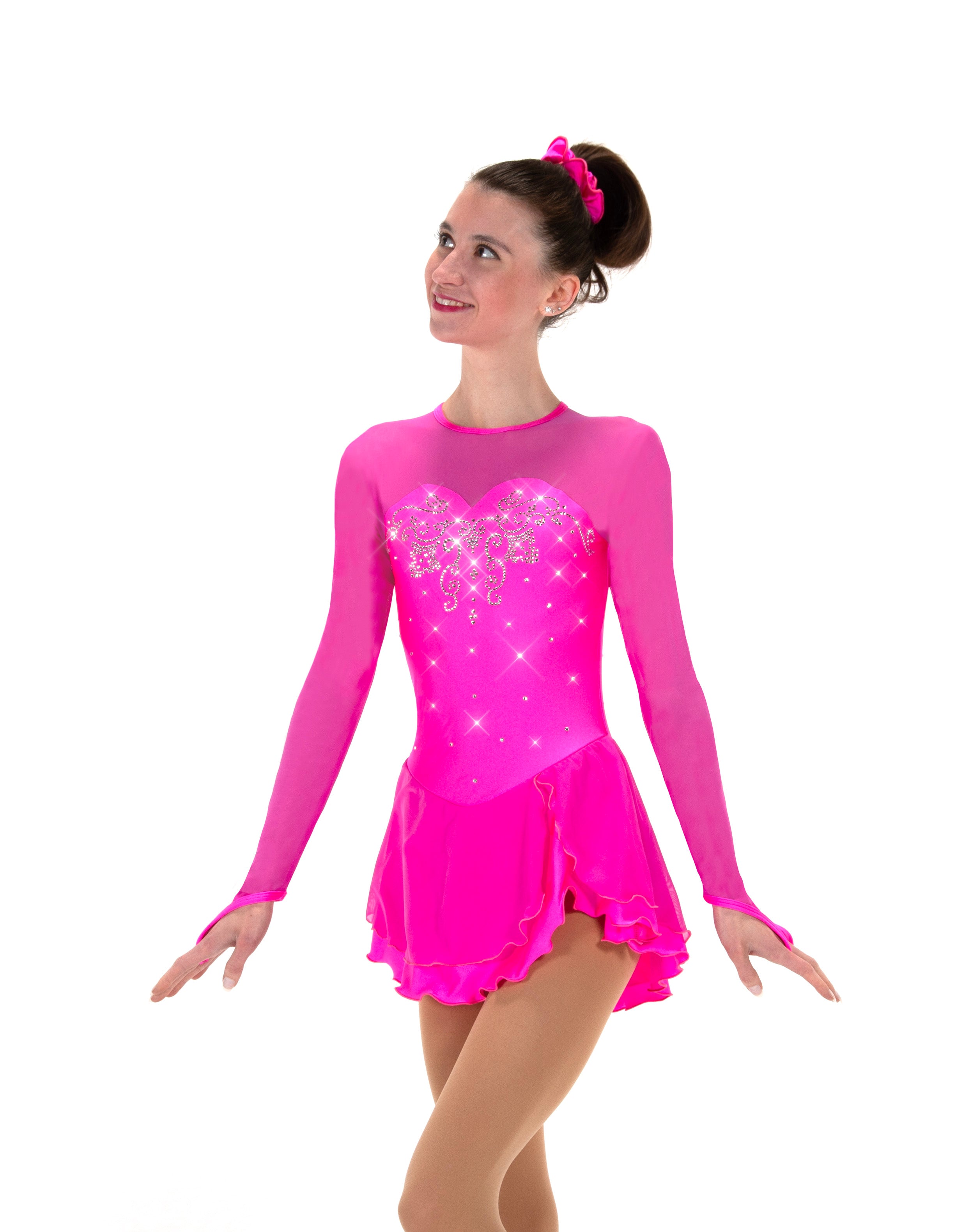 JRF22007-P Robe de patinage artistique Solitaire Sweetheart Rose